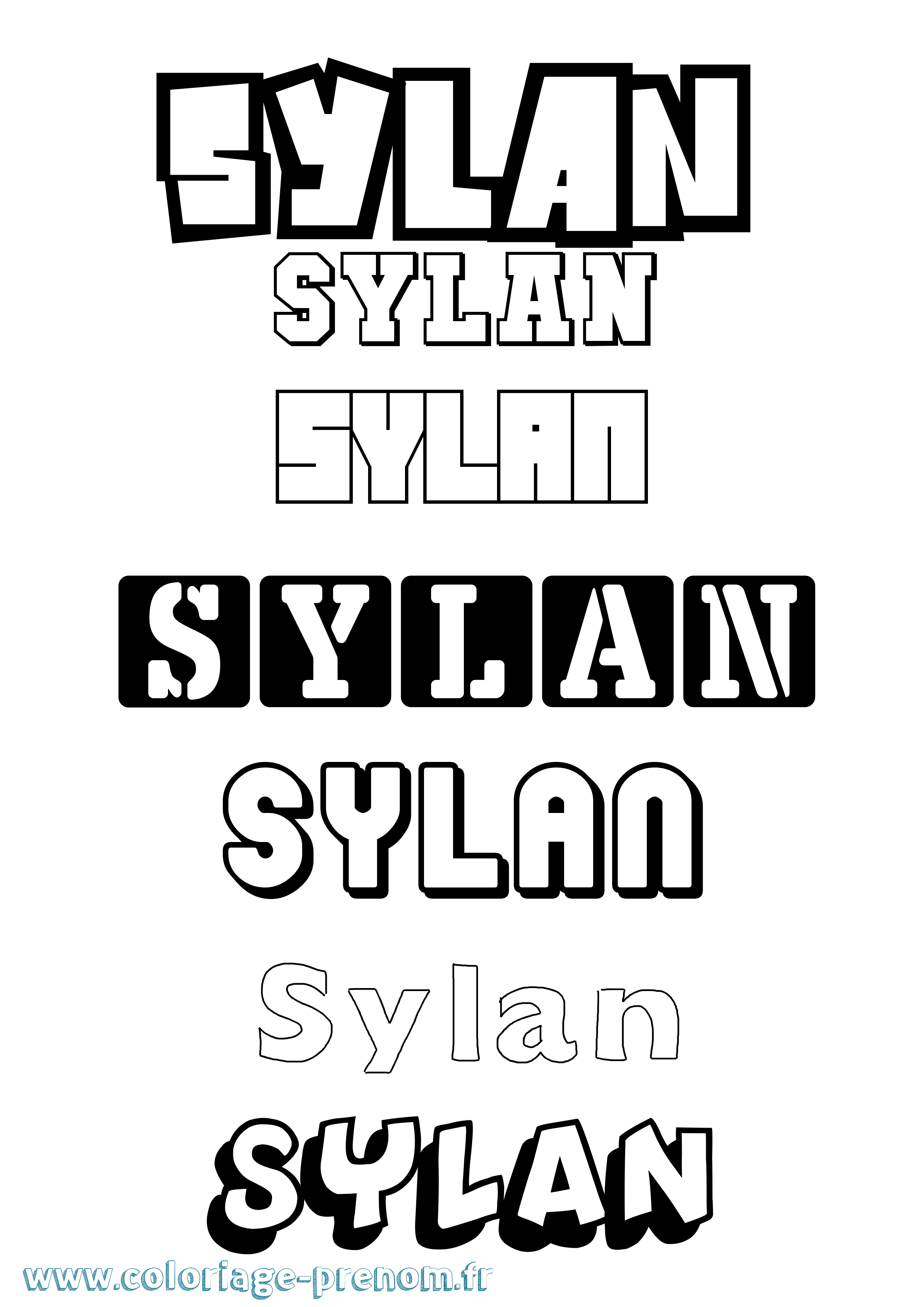 Coloriage Sylan Simple Coloriage prénom Sylan Simple