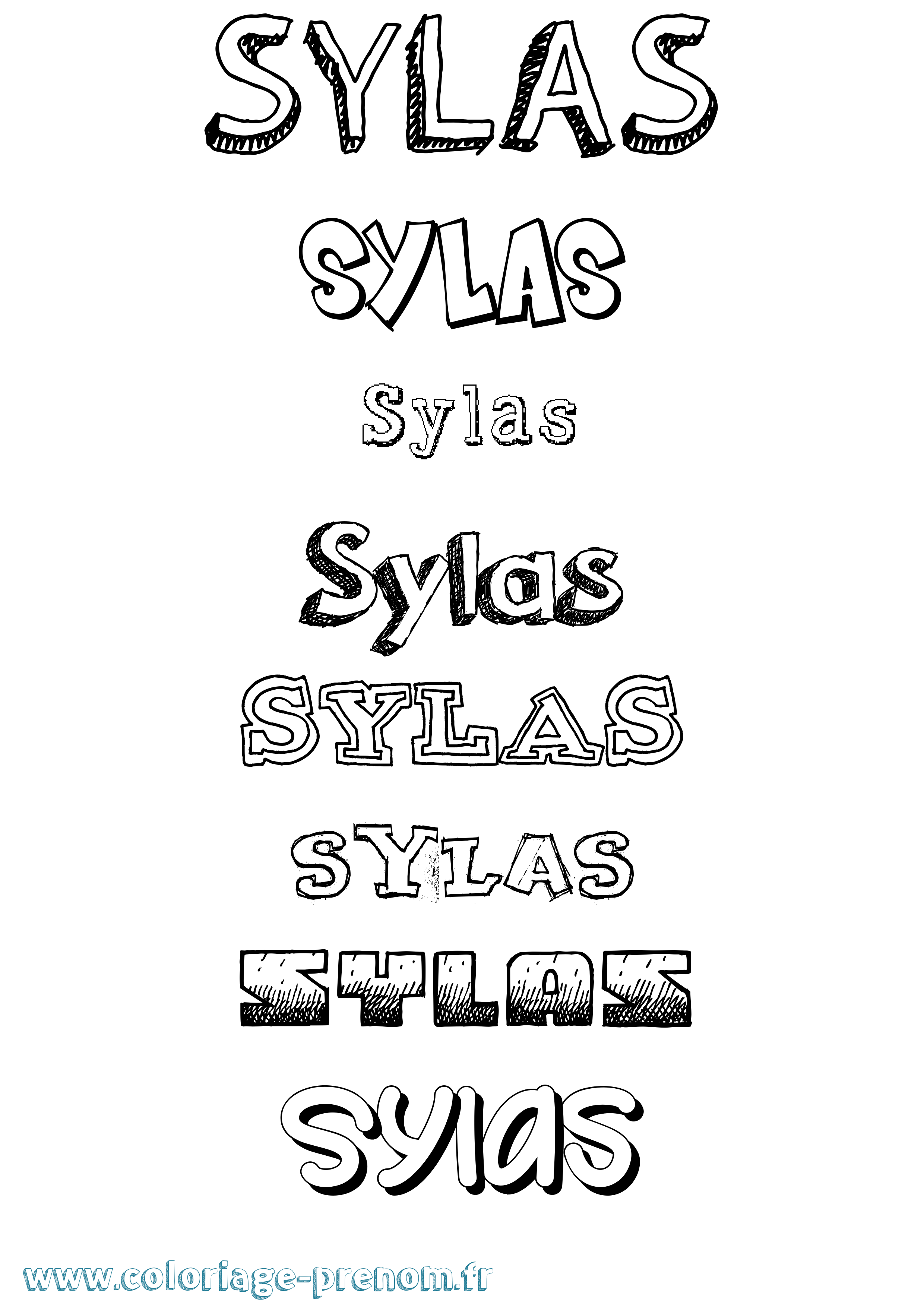 Coloriage Sylas Dessiné Coloriage prénom Sylas Dessiné