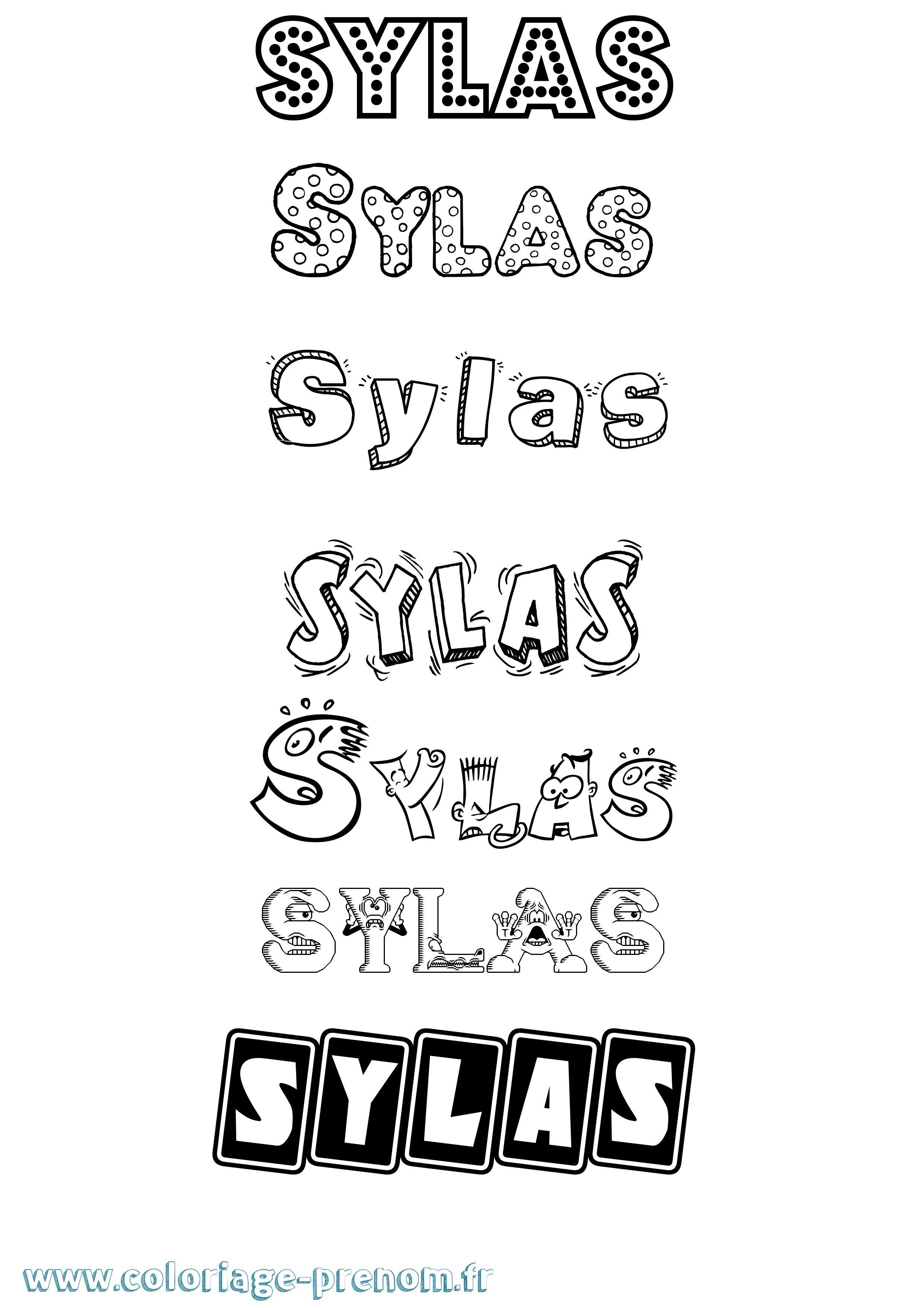 Coloriage Sylas Fun Coloriage prénom Sylas Fun