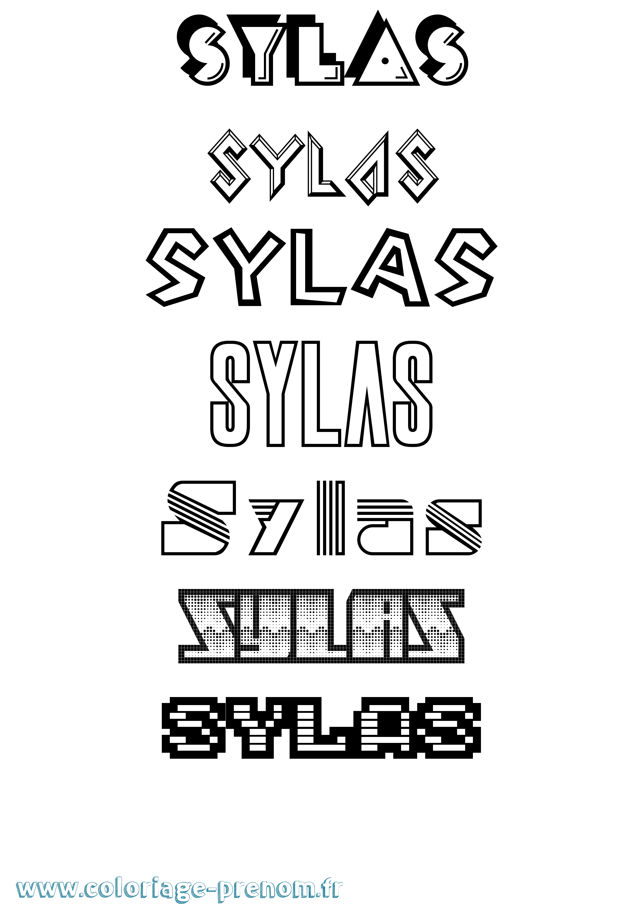 Coloriage Sylas Jeux Vidéos Coloriage prénom Sylas Jeux Vidéos
