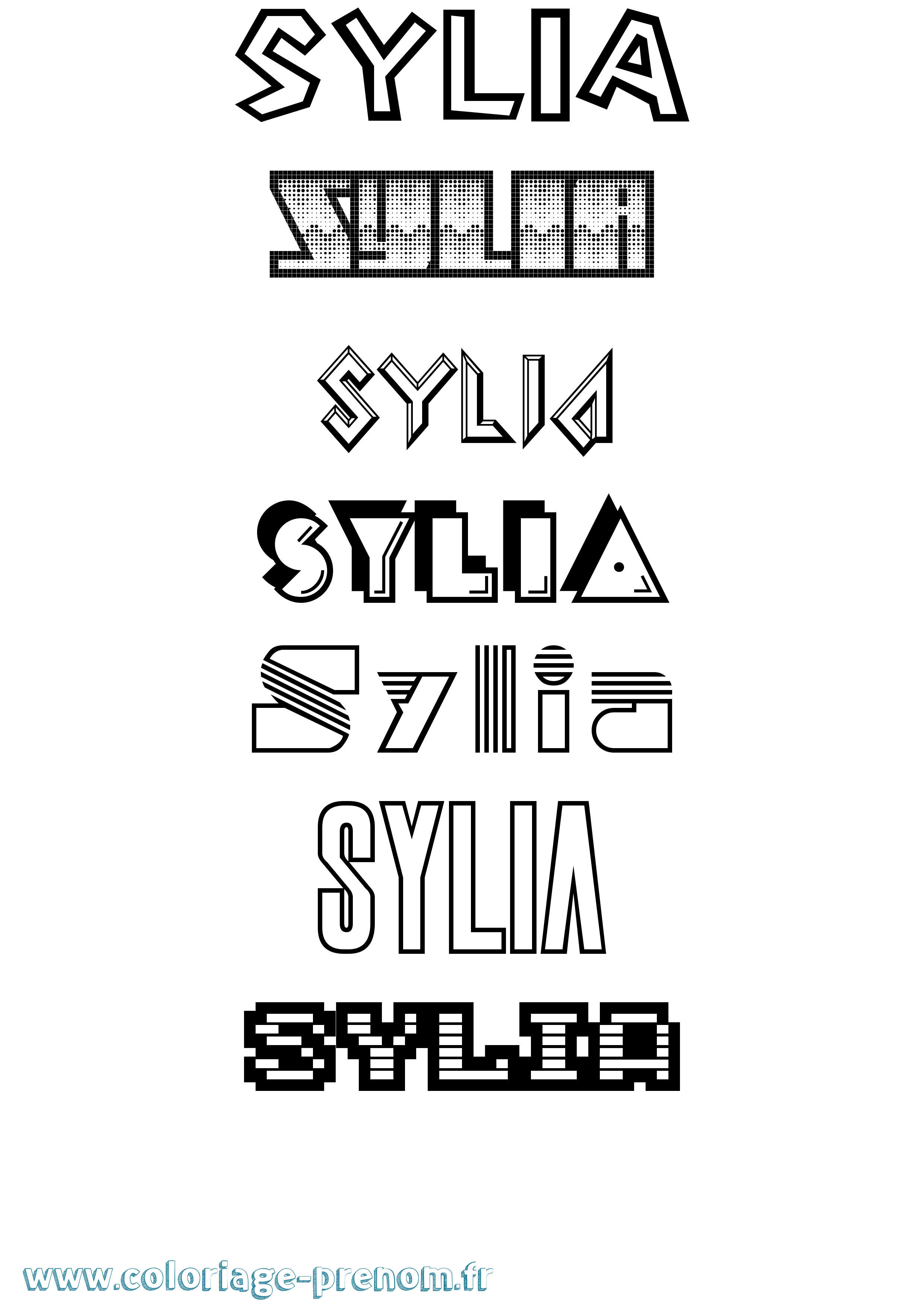 Coloriage Sylia Jeux Vidéos Coloriage prénom Sylia Jeux Vidéos
