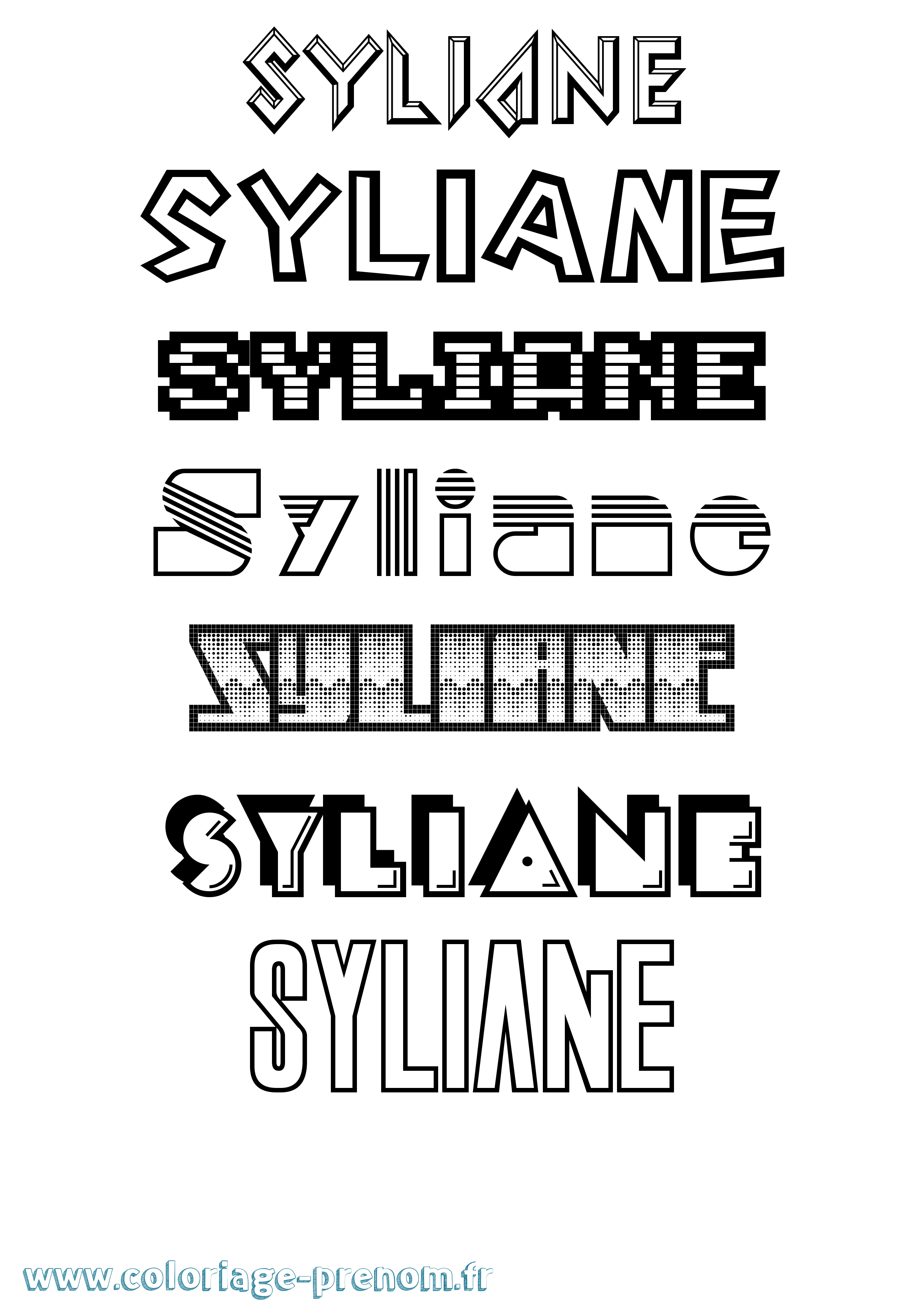 Coloriage Syliane Jeux Vidéos Coloriage prénom Syliane Jeux Vidéos