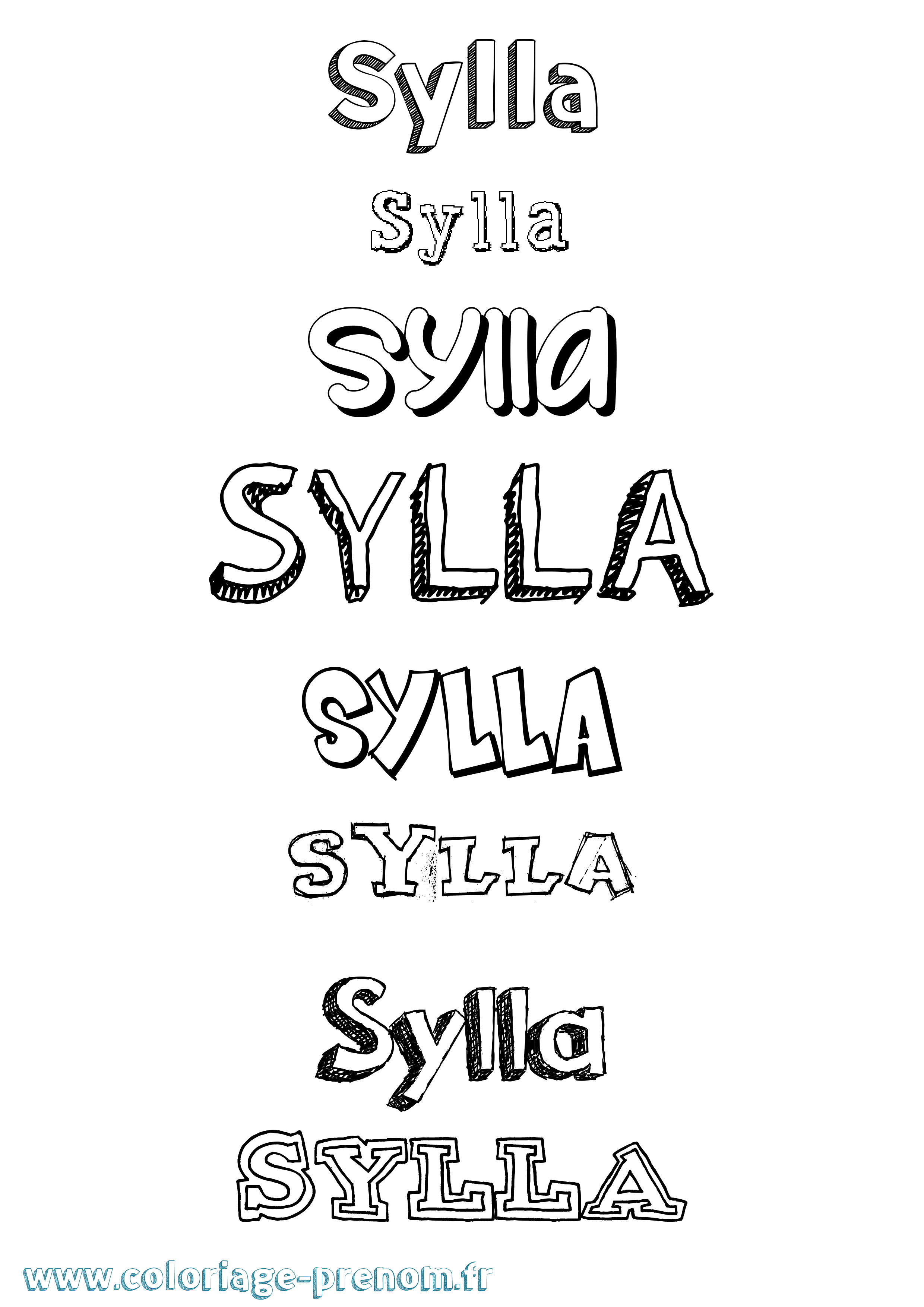 Coloriage Sylla Dessiné Coloriage prénom Sylla Dessiné