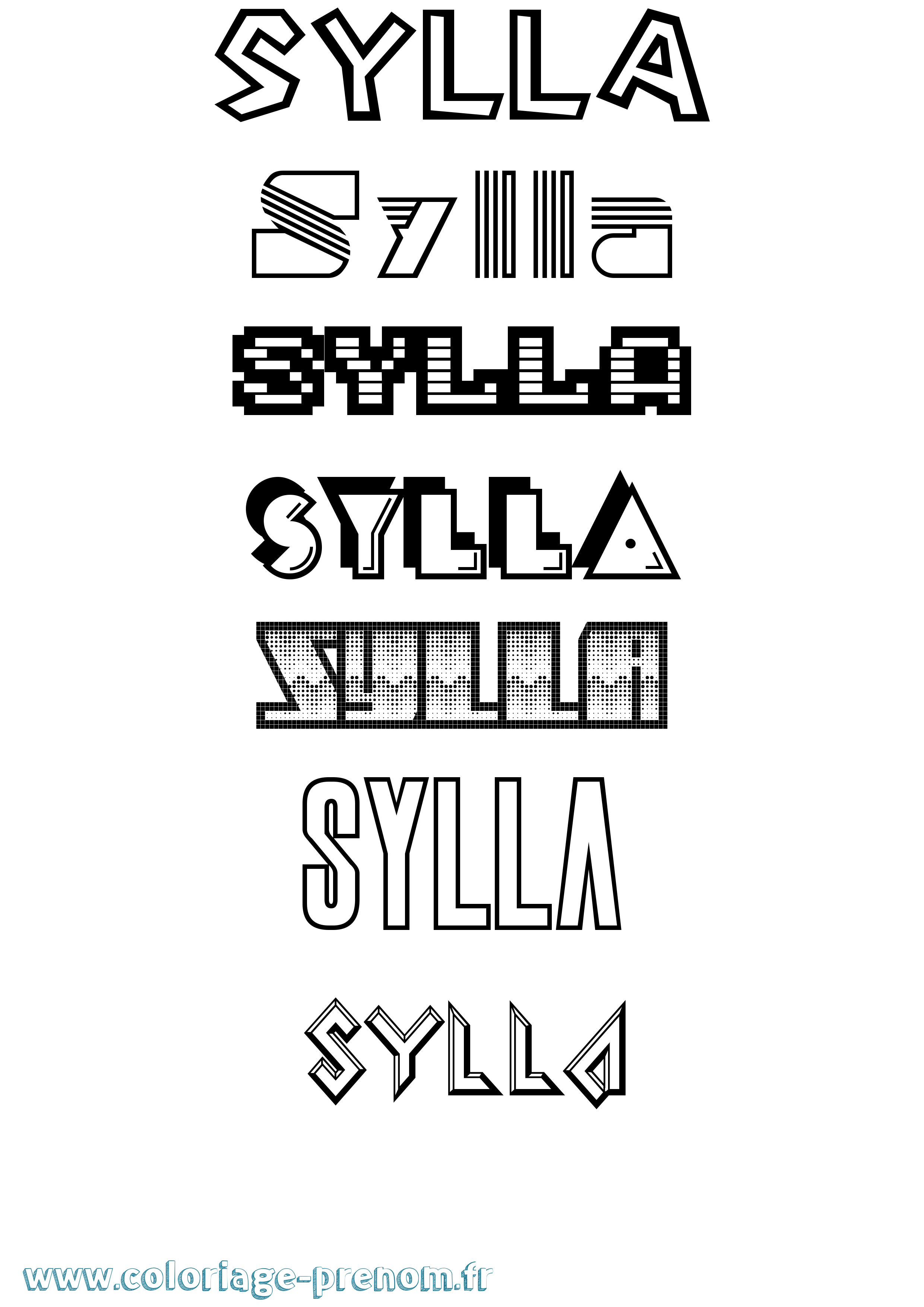 Coloriage Sylla Jeux Vidéos Coloriage prénom Sylla Jeux Vidéos