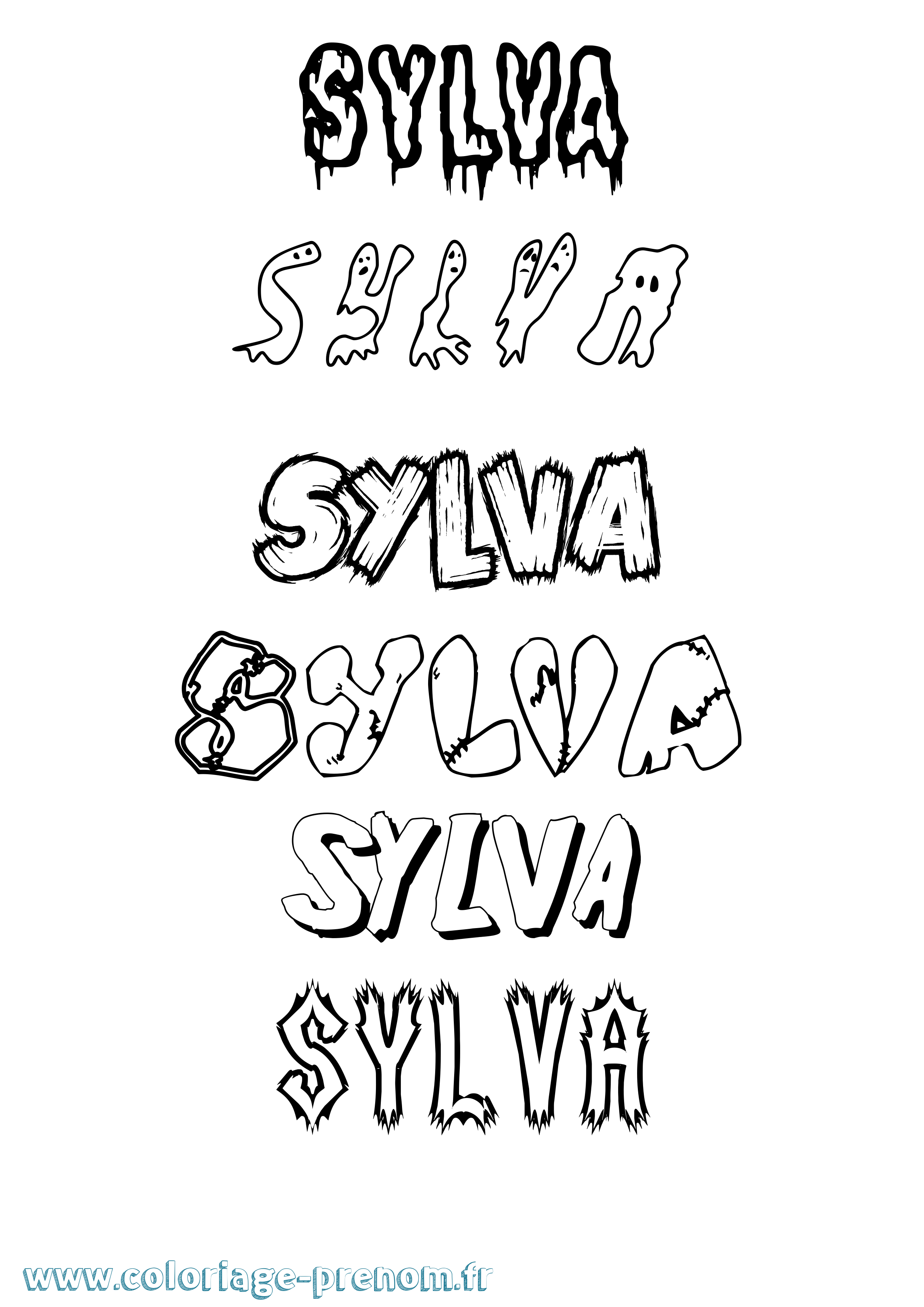Coloriage Sylva Frisson Coloriage prénom Sylva Frisson