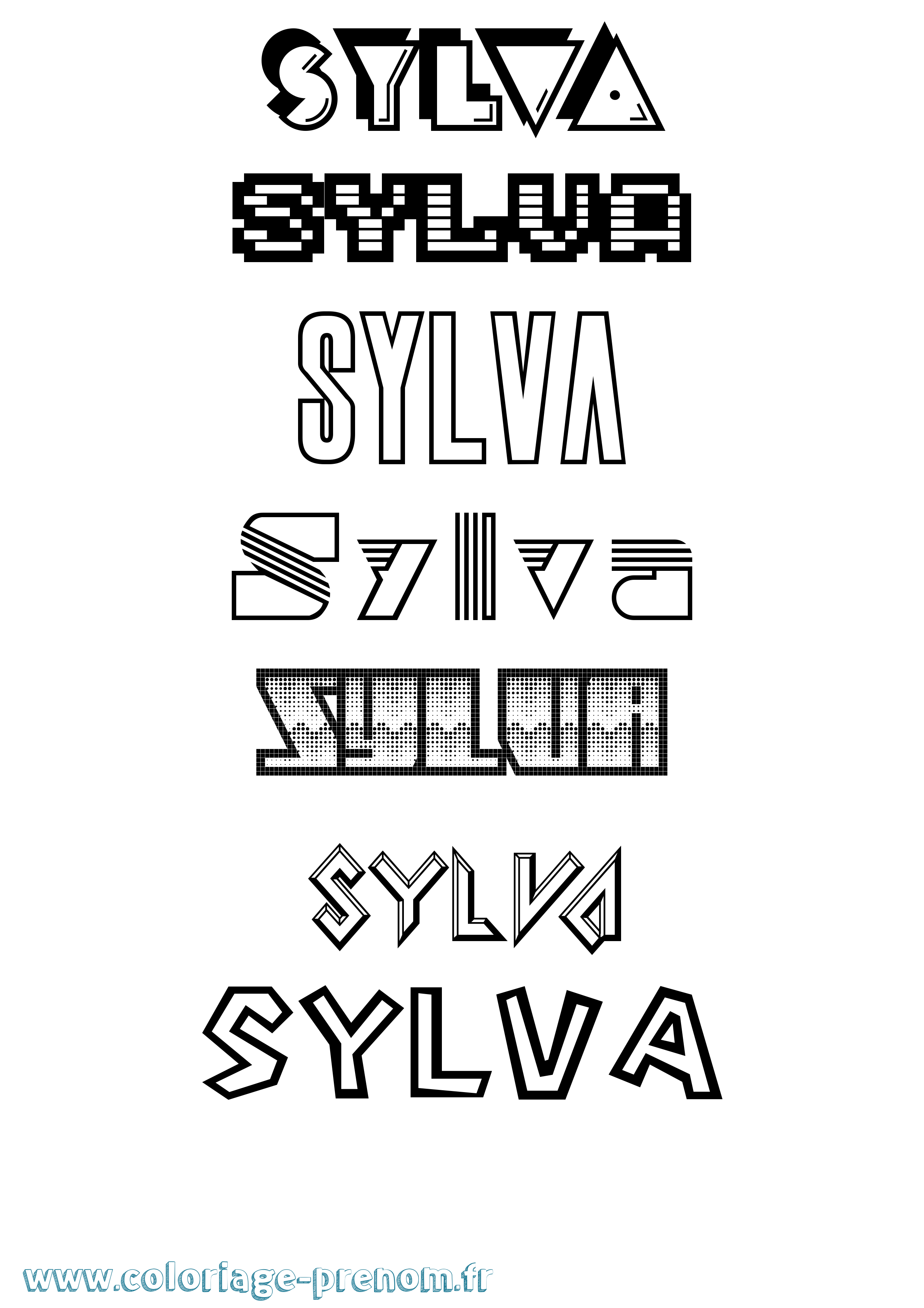 Coloriage Sylva Jeux Vidéos Coloriage prénom Sylva Jeux Vidéos