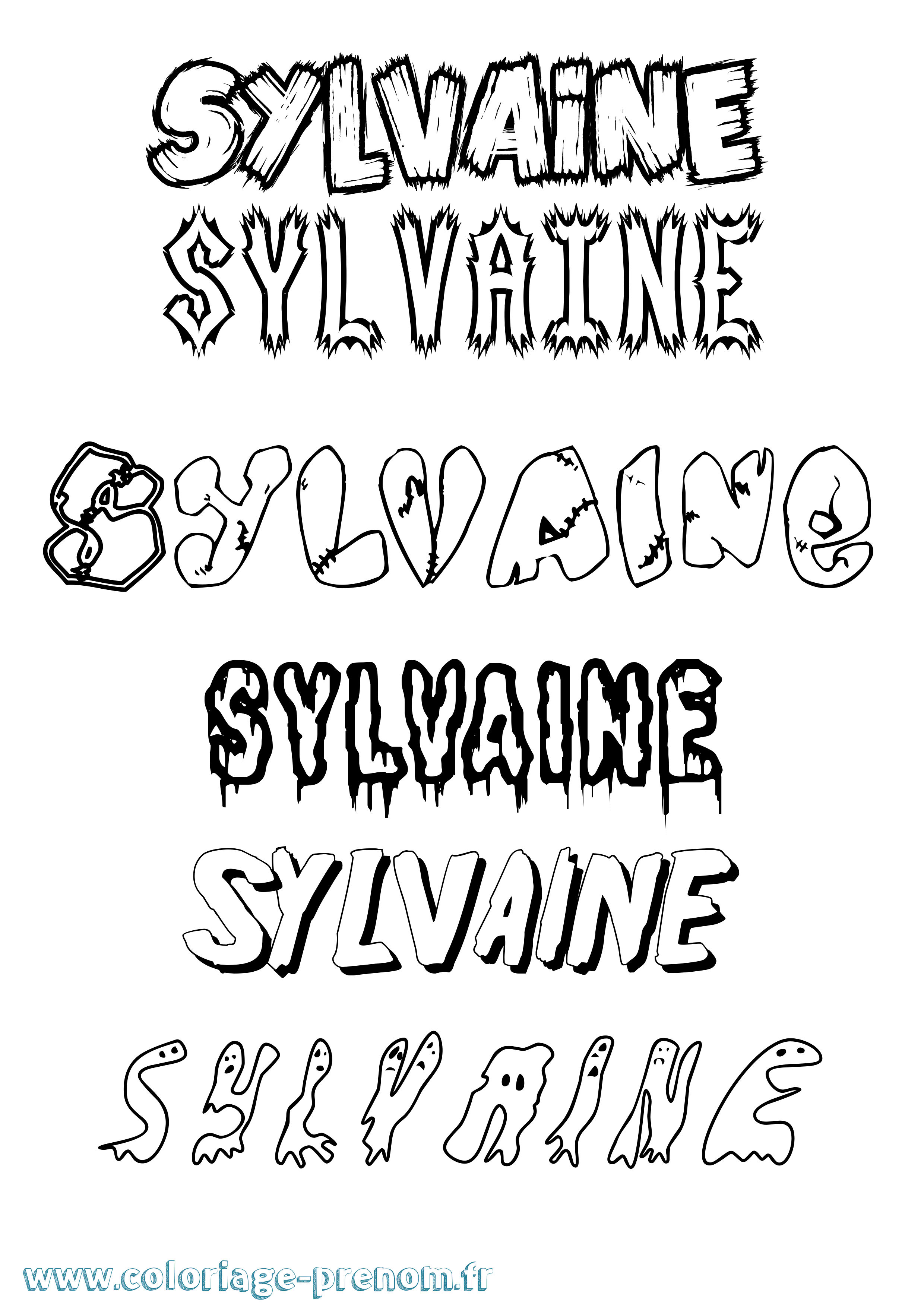 Coloriage Sylvaine Frisson Coloriage prénom Sylvaine Frisson
