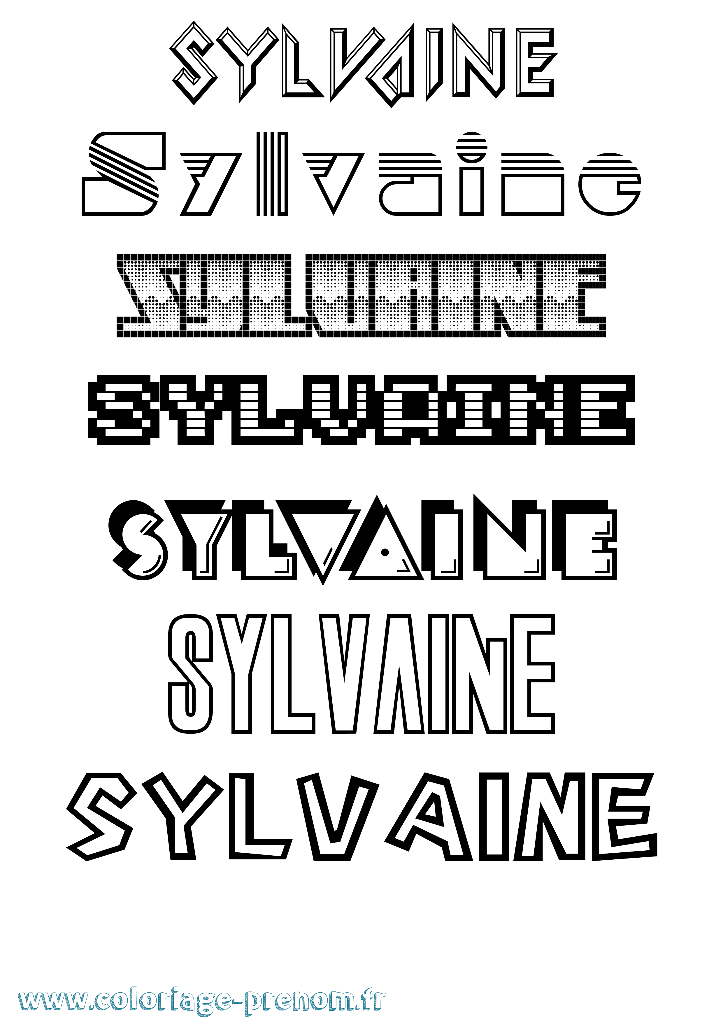 Coloriage Sylvaine Jeux Vidéos Coloriage prénom Sylvaine Jeux Vidéos