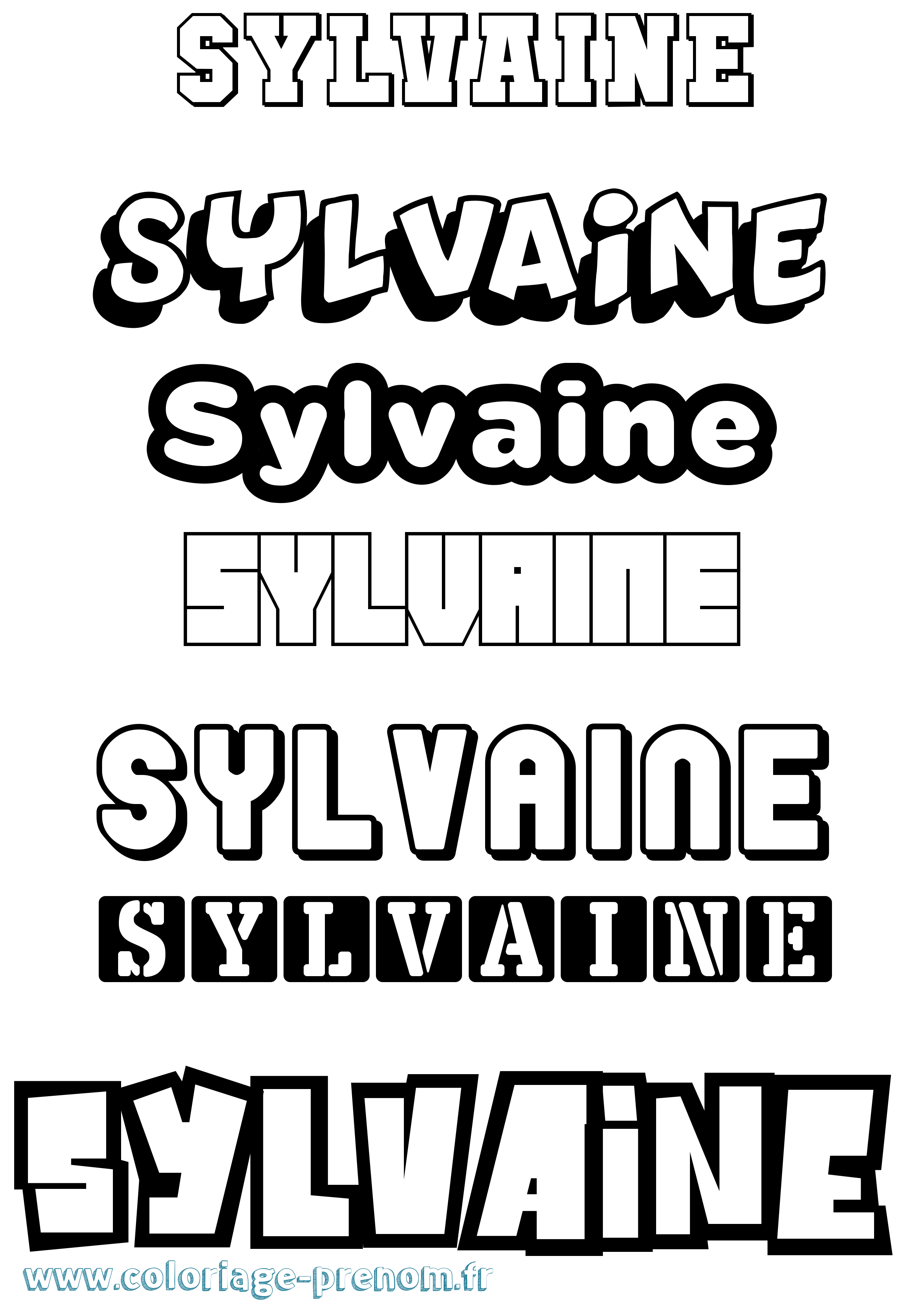 Coloriage Sylvaine Simple Coloriage prénom Sylvaine Simple