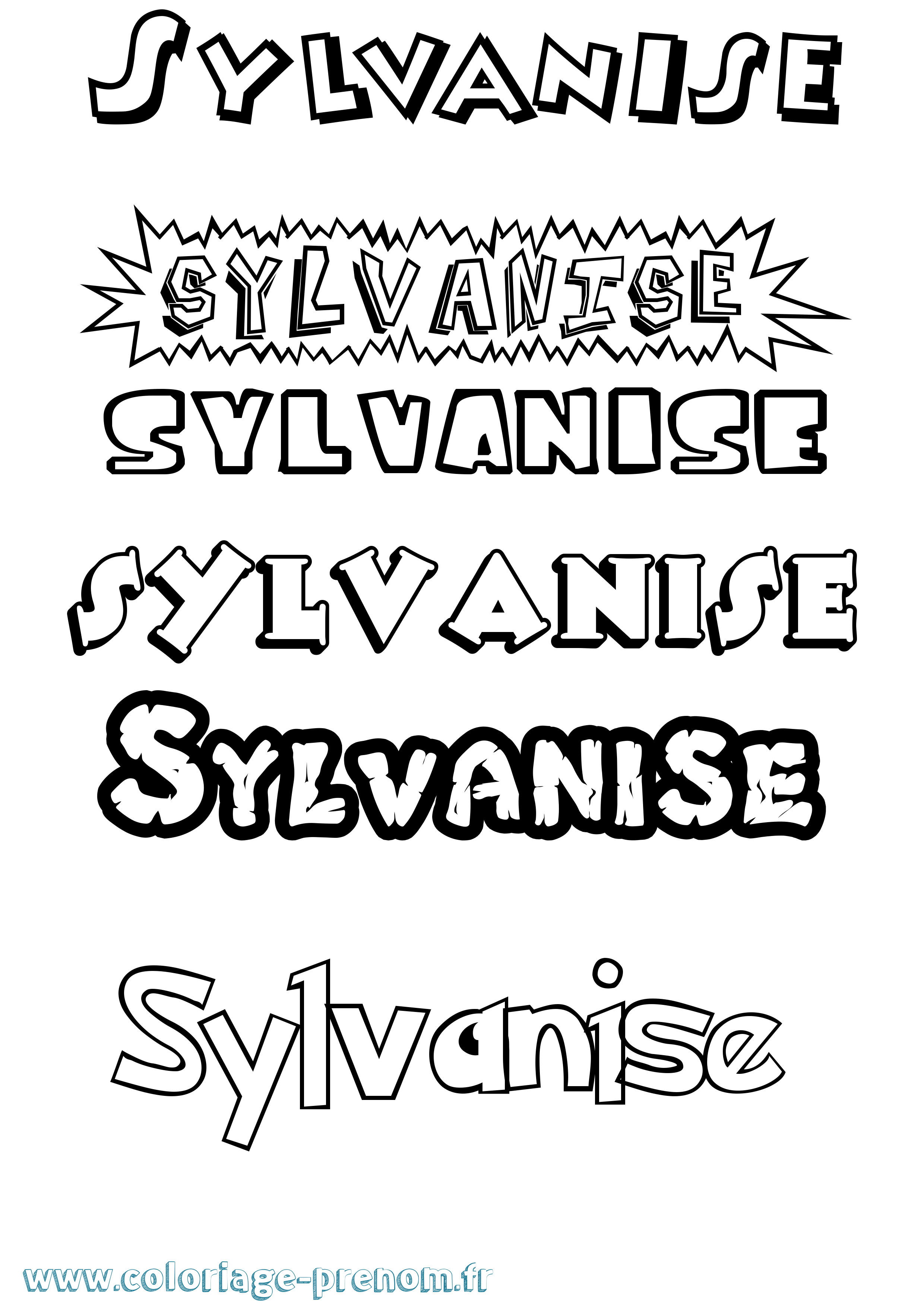 Coloriage Sylvanise Dessin Animé Coloriage prénom Sylvanise Dessin Animé