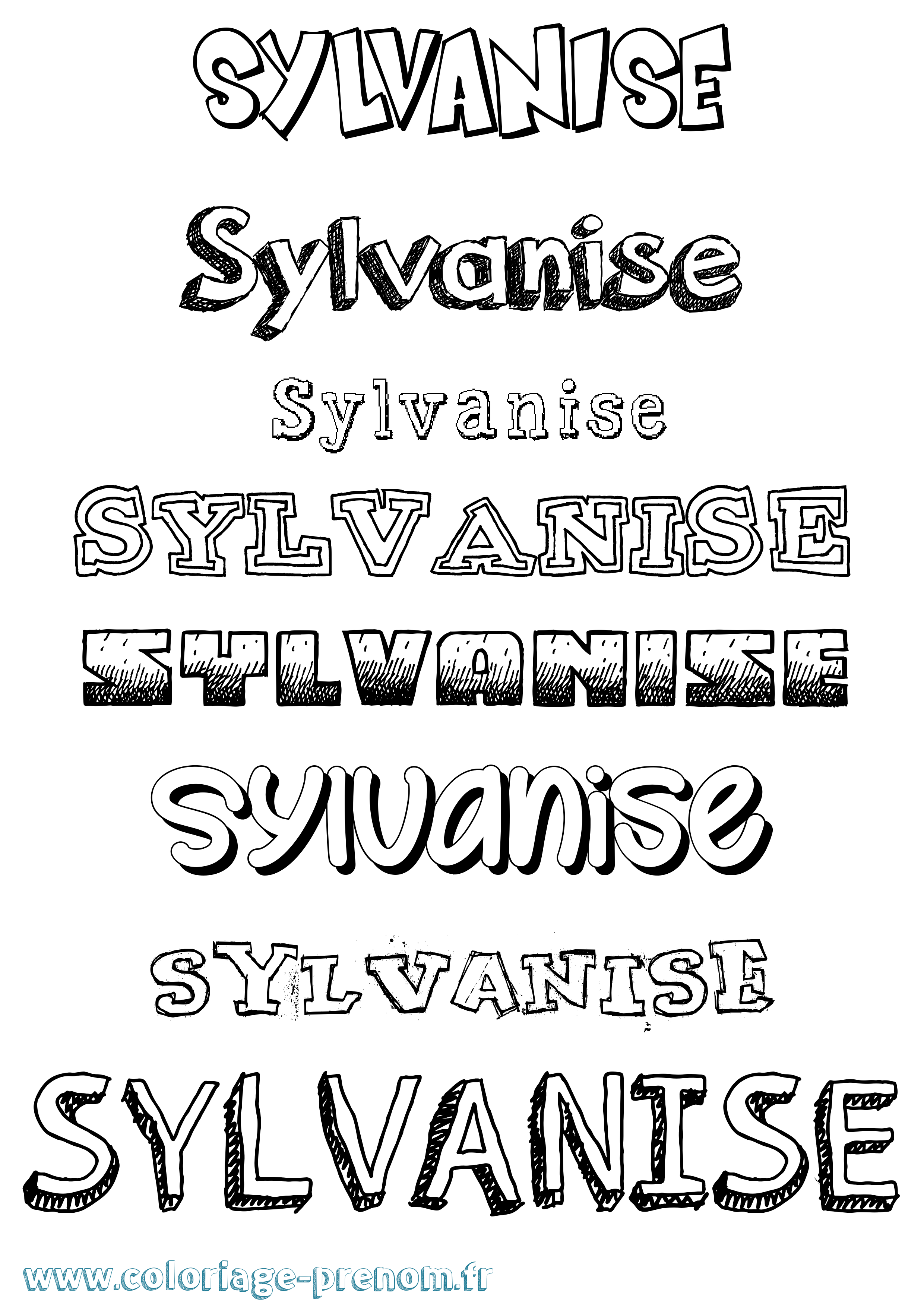 Coloriage Sylvanise Dessiné Coloriage prénom Sylvanise Dessiné