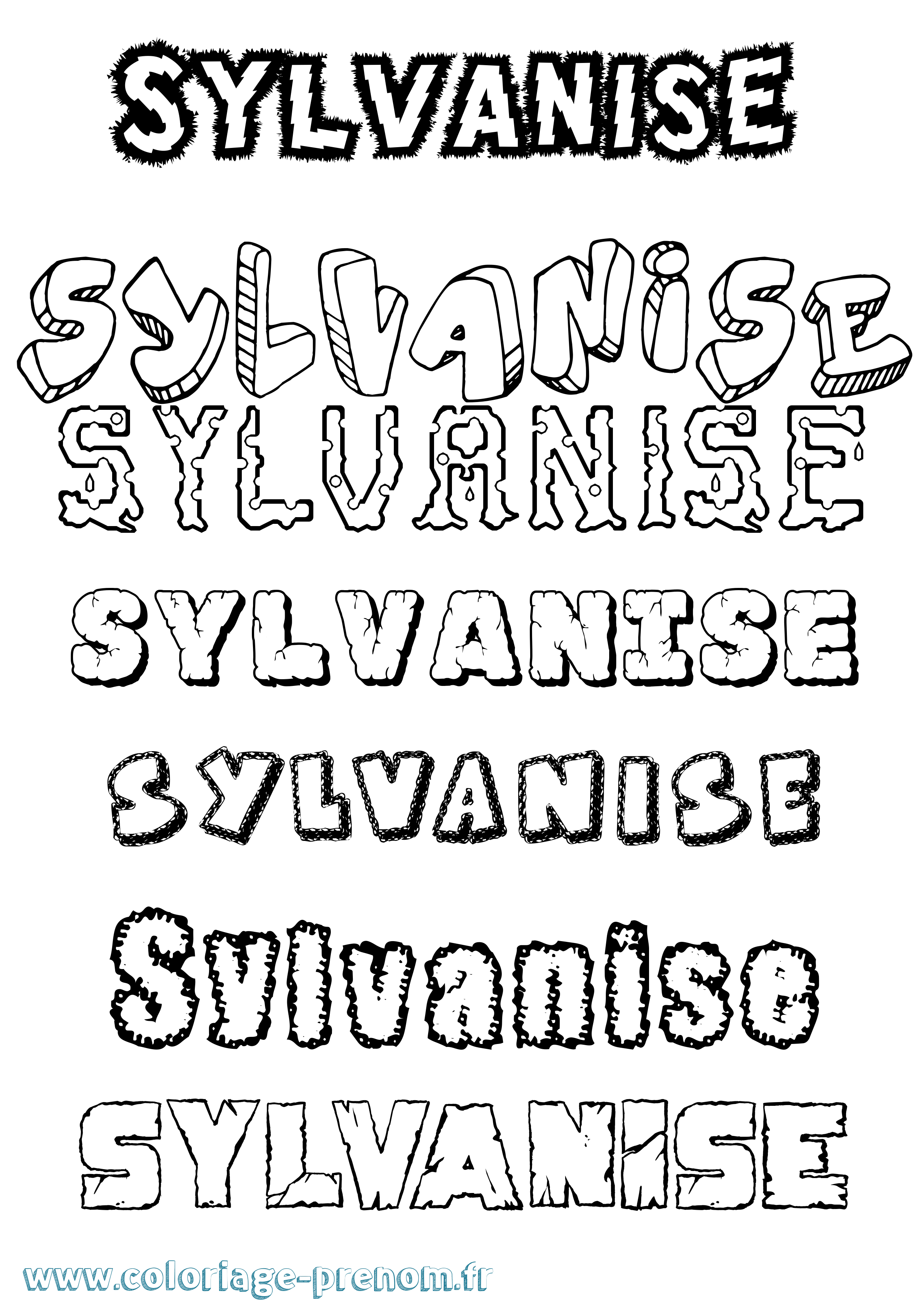 Coloriage Sylvanise Destructuré Coloriage prénom Sylvanise Destructuré