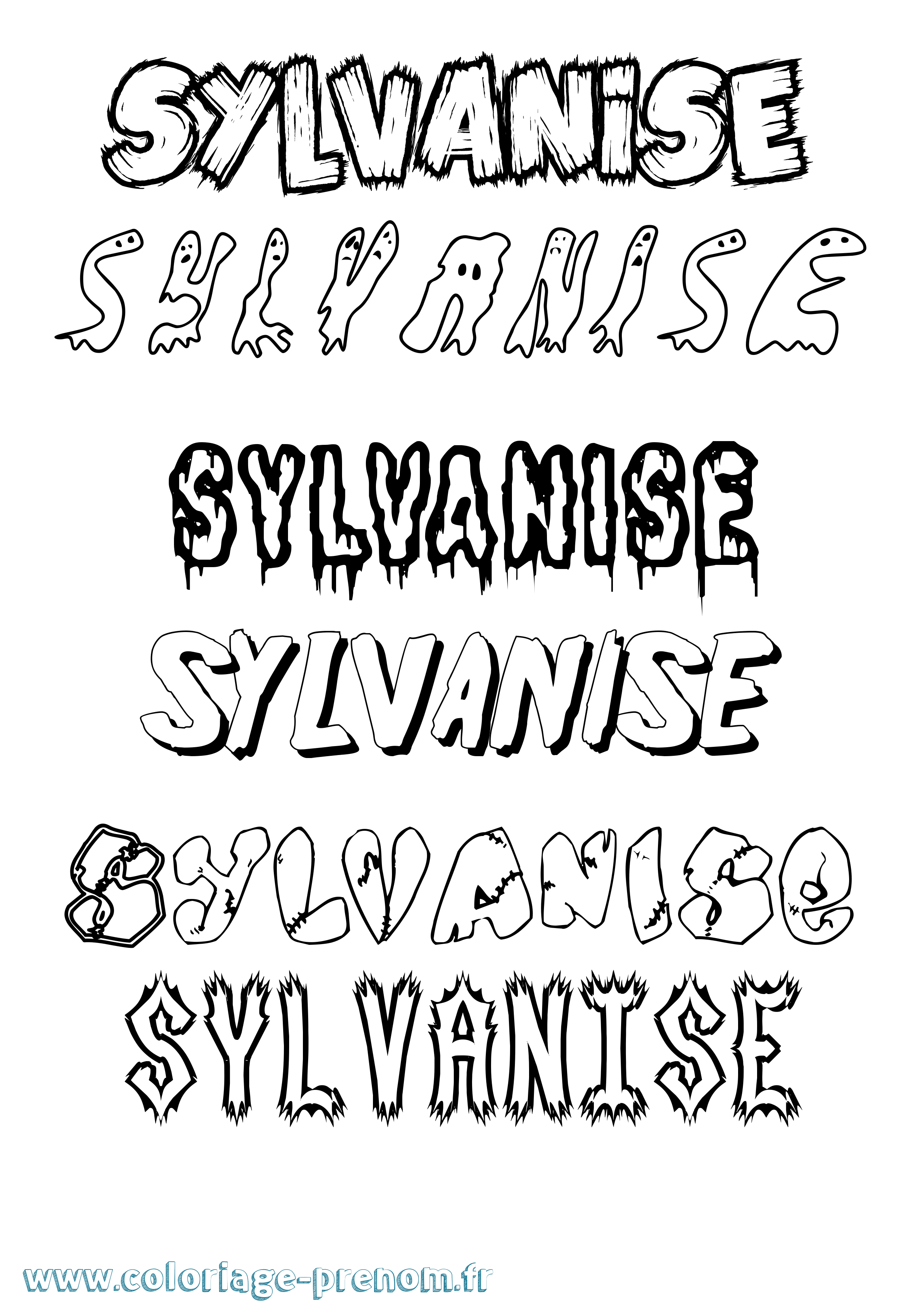 Coloriage Sylvanise Frisson Coloriage prénom Sylvanise Frisson