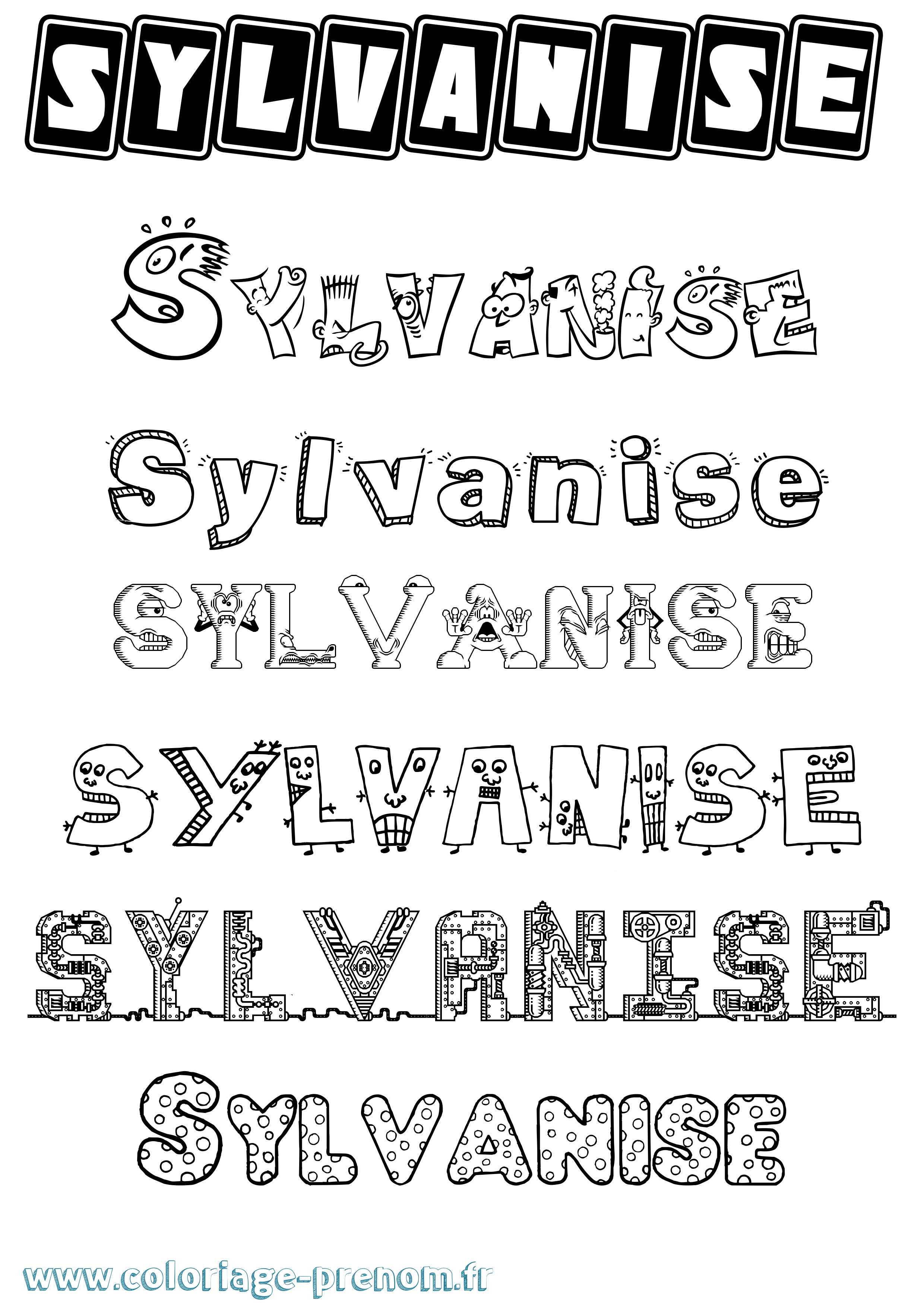Coloriage Sylvanise Fun Coloriage prénom Sylvanise Fun