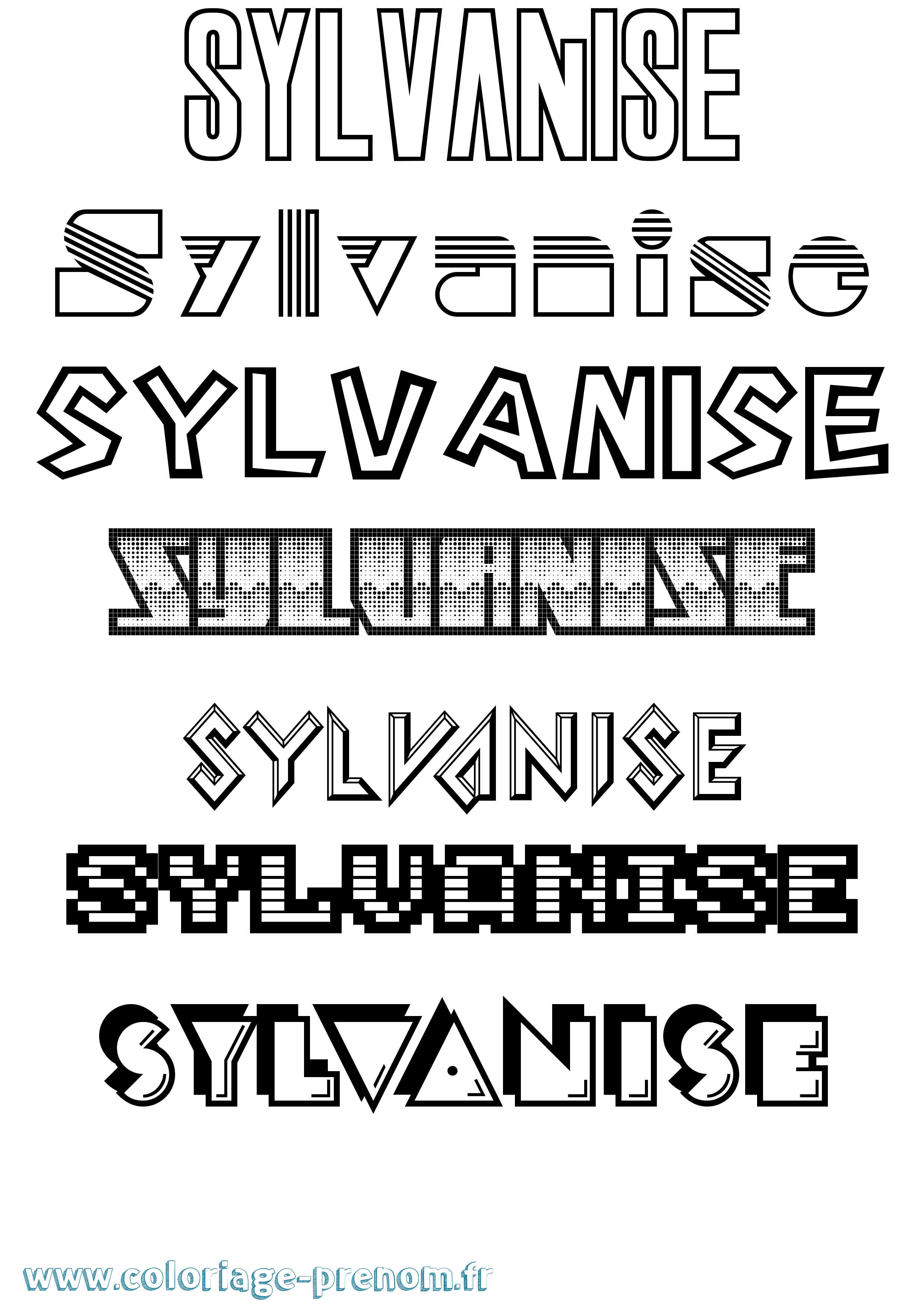 Coloriage Sylvanise Jeux Vidéos Coloriage prénom Sylvanise Jeux Vidéos