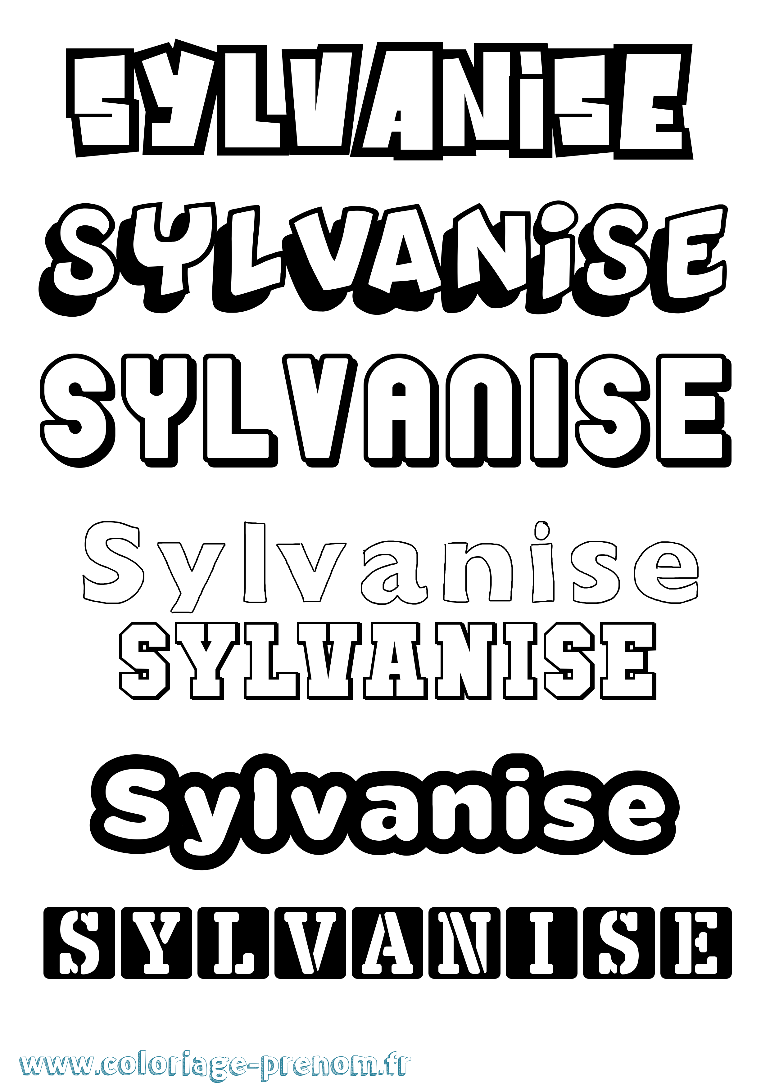 Coloriage Sylvanise Simple Coloriage prénom Sylvanise Simple
