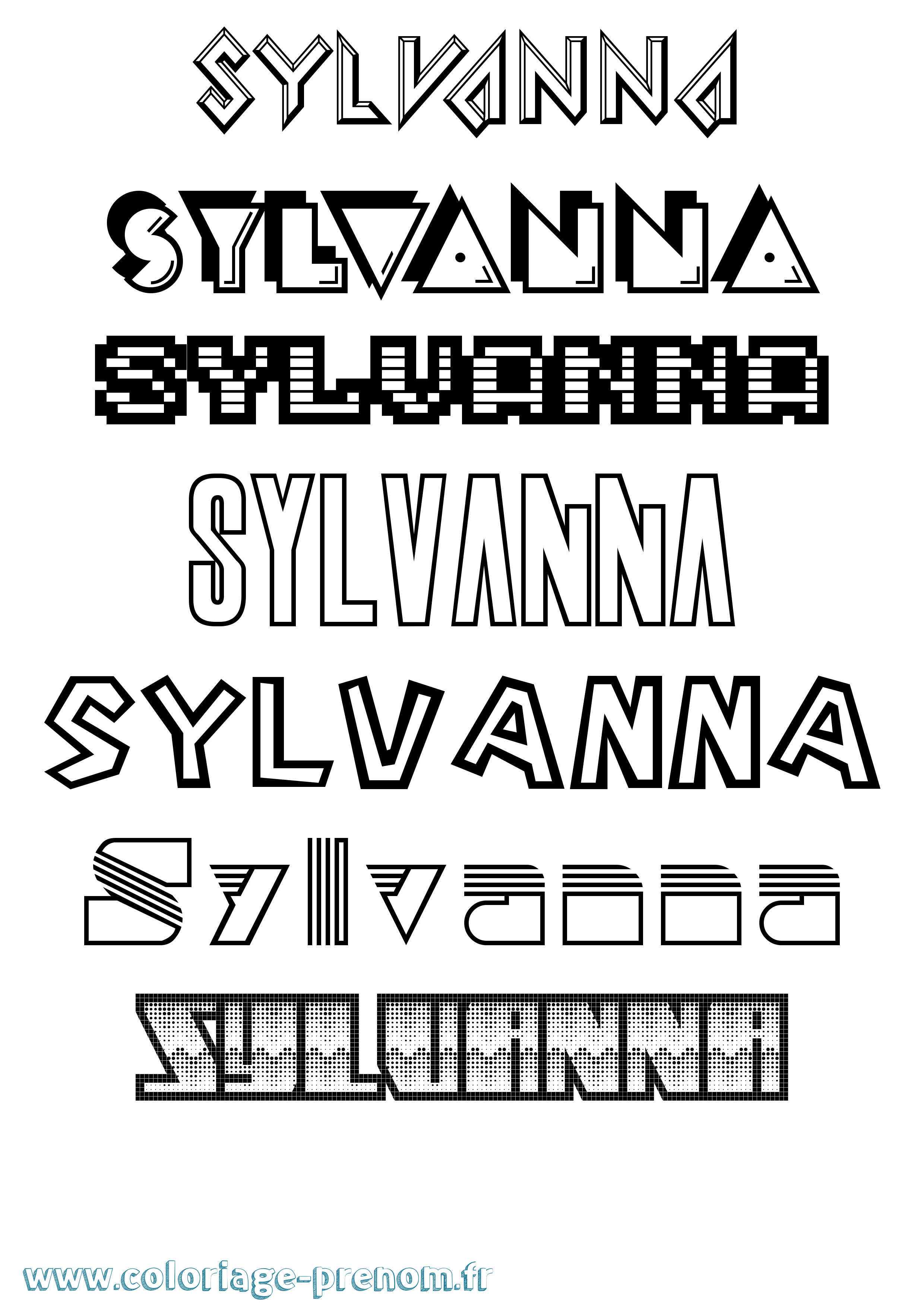 Coloriage Sylvanna Jeux Vidéos Coloriage prénom Sylvanna Jeux Vidéos