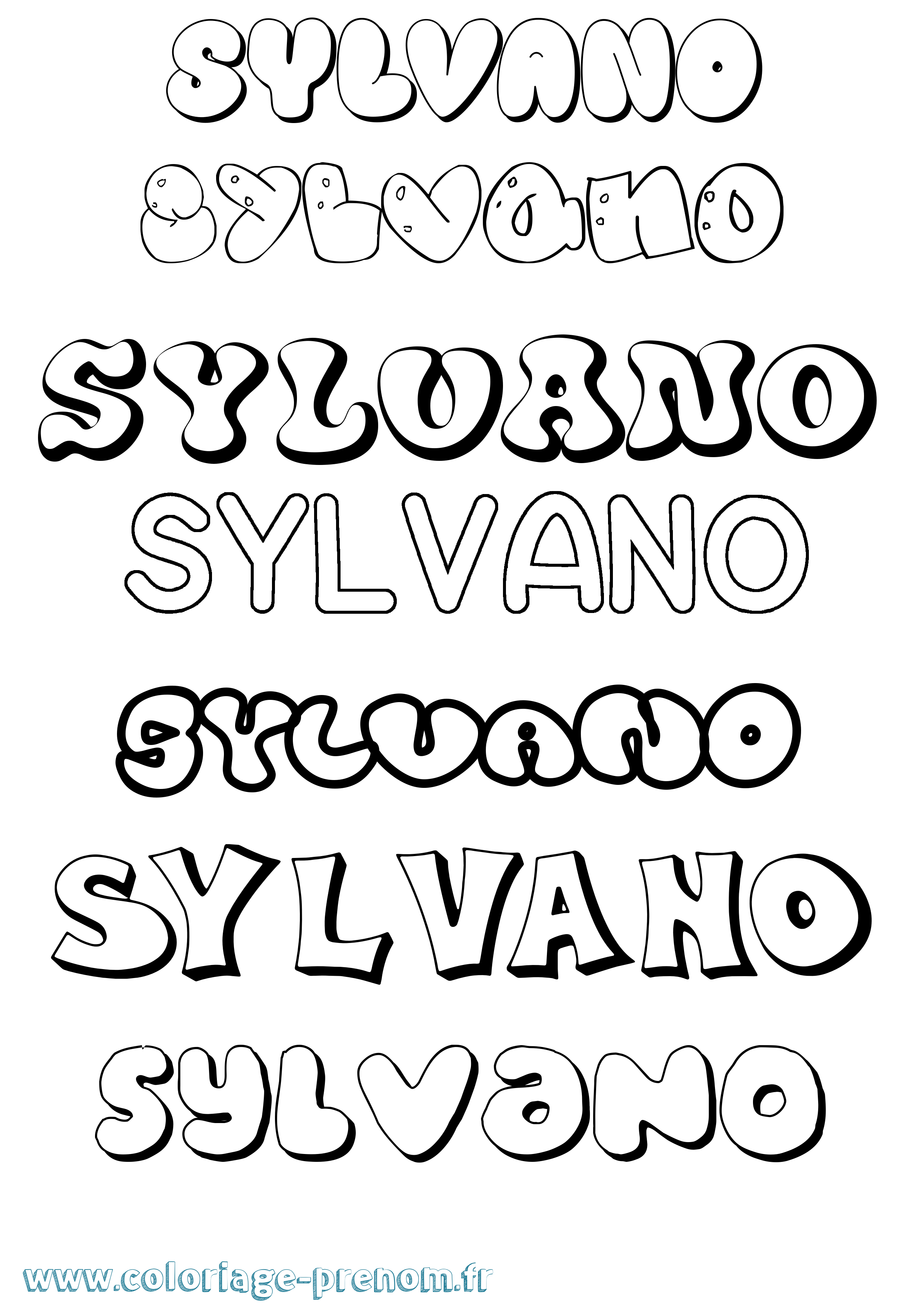 Coloriage Sylvano Bubble Coloriage prénom Sylvano Bubble
