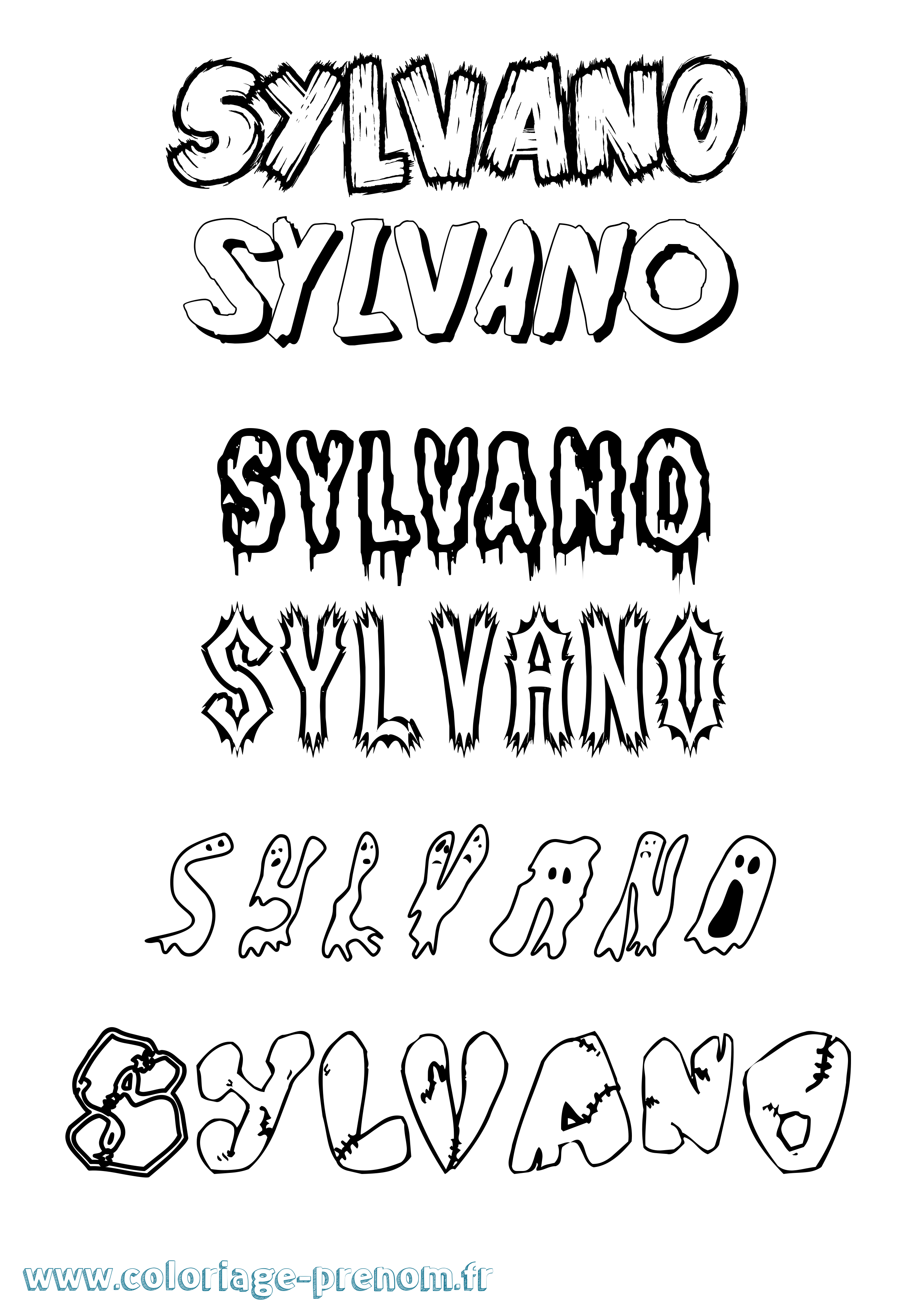 Coloriage Sylvano Frisson Coloriage prénom Sylvano Frisson