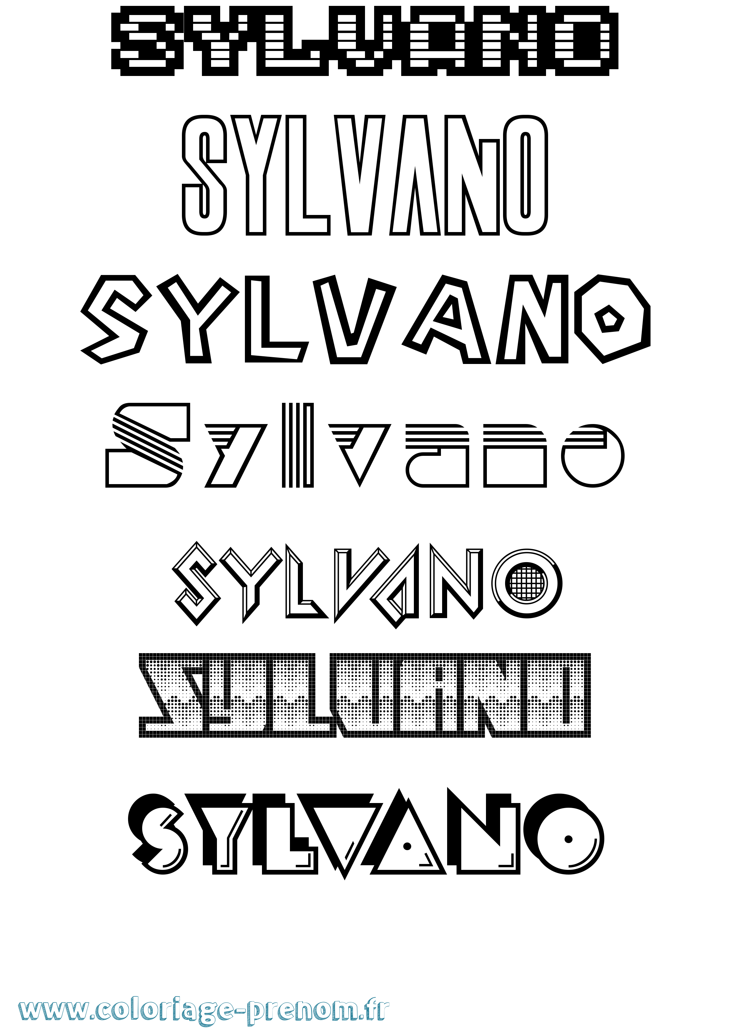 Coloriage Sylvano Jeux Vidéos Coloriage prénom Sylvano Jeux Vidéos