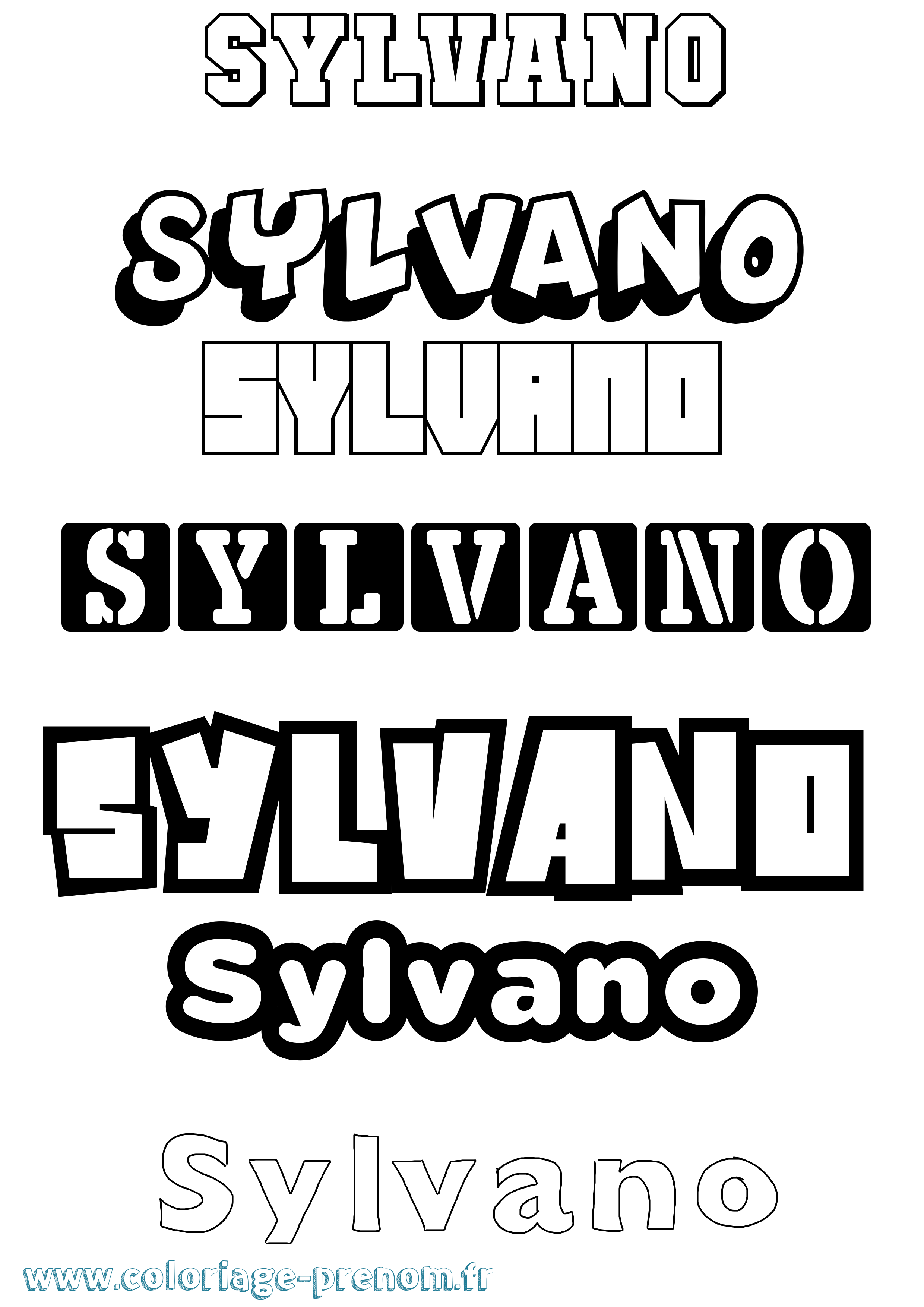 Coloriage Sylvano Simple Coloriage prénom Sylvano Simple