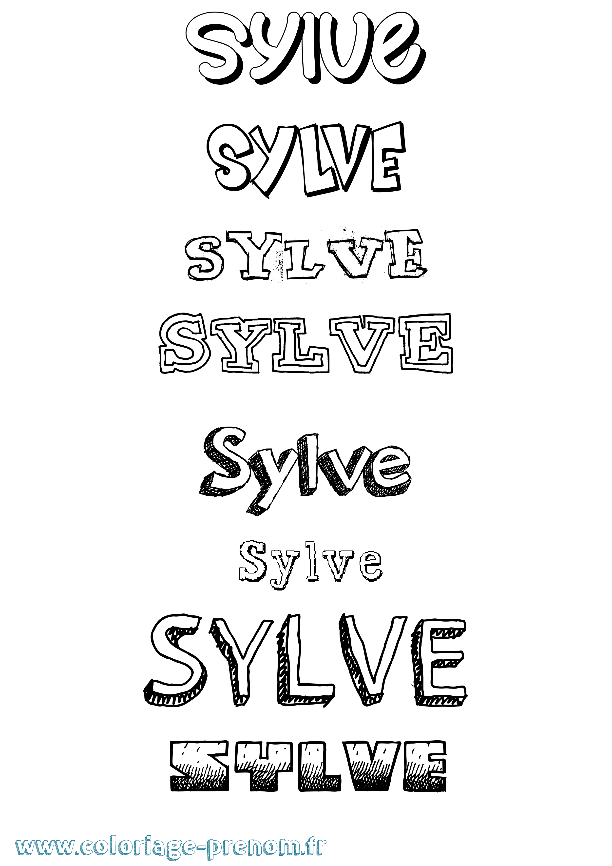 Coloriage Sylve Dessiné Coloriage prénom Sylve Dessiné