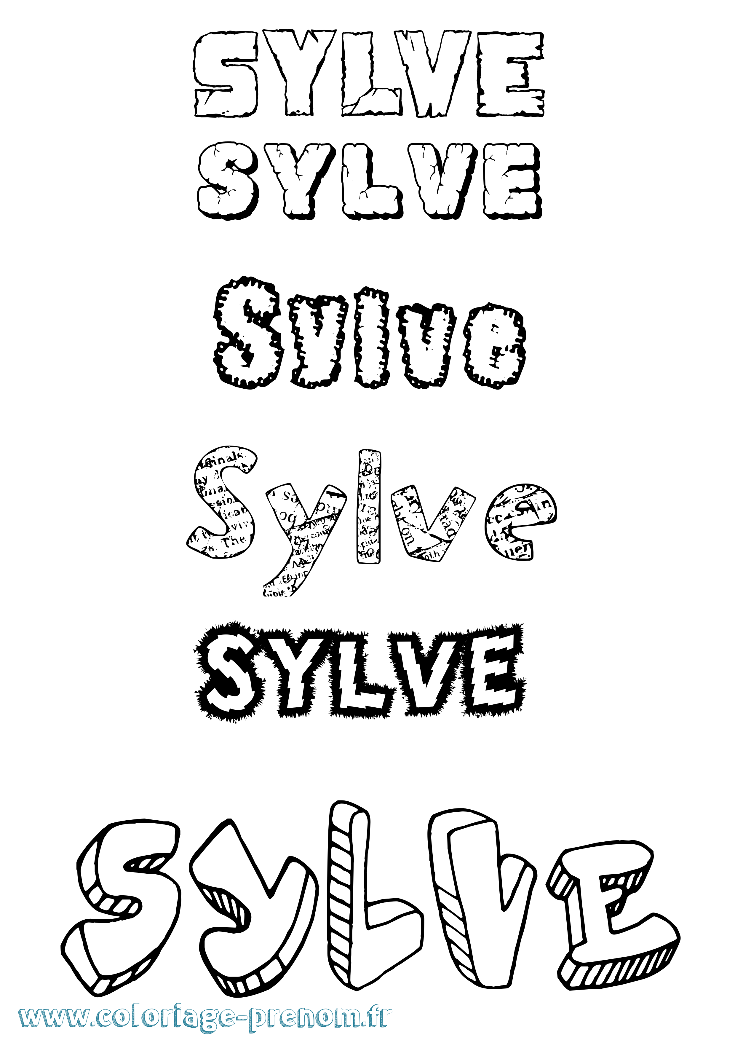 Coloriage Sylve Destructuré Coloriage prénom Sylve Destructuré