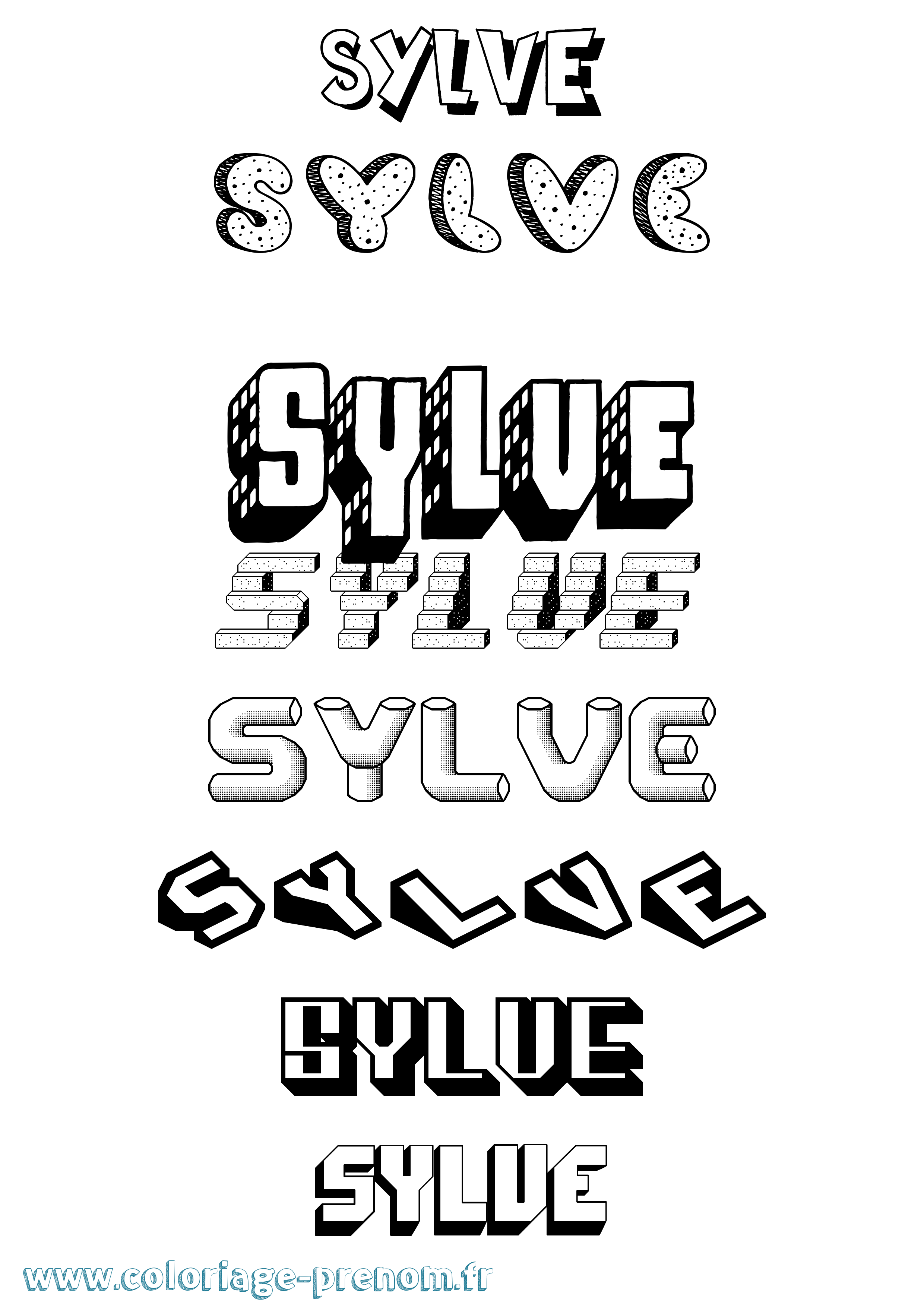Coloriage Sylve Effet 3D Coloriage prénom Sylve Effet 3D