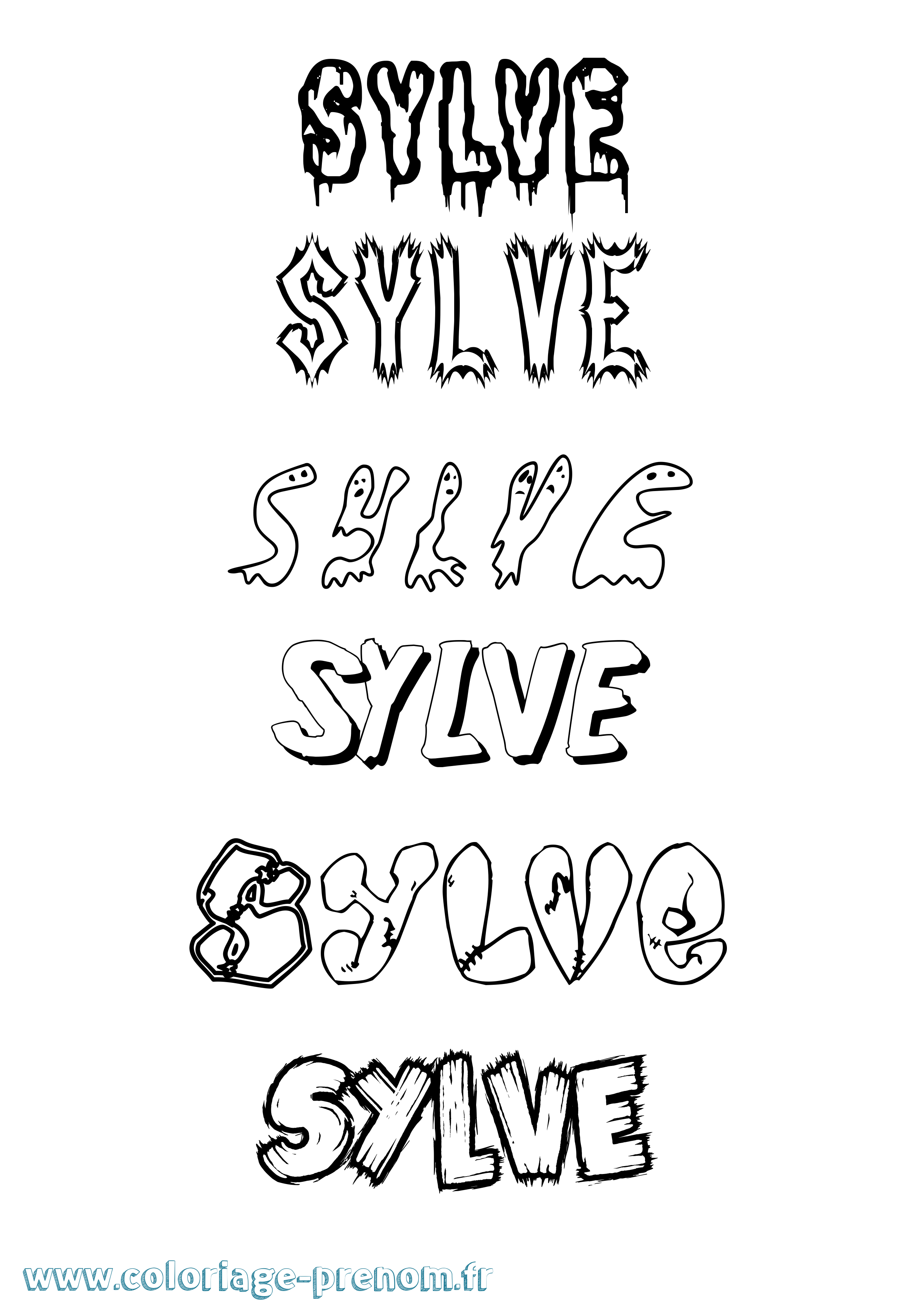 Coloriage Sylve Frisson Coloriage prénom Sylve Frisson