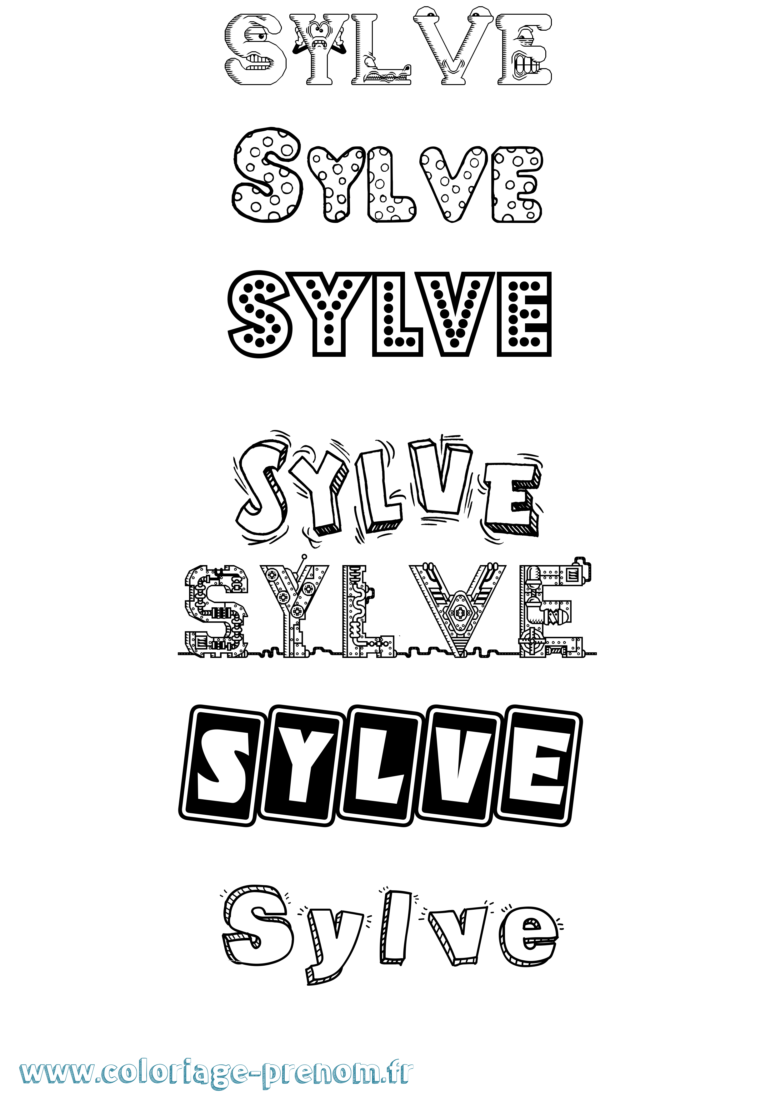 Coloriage Sylve Fun Coloriage prénom Sylve Fun