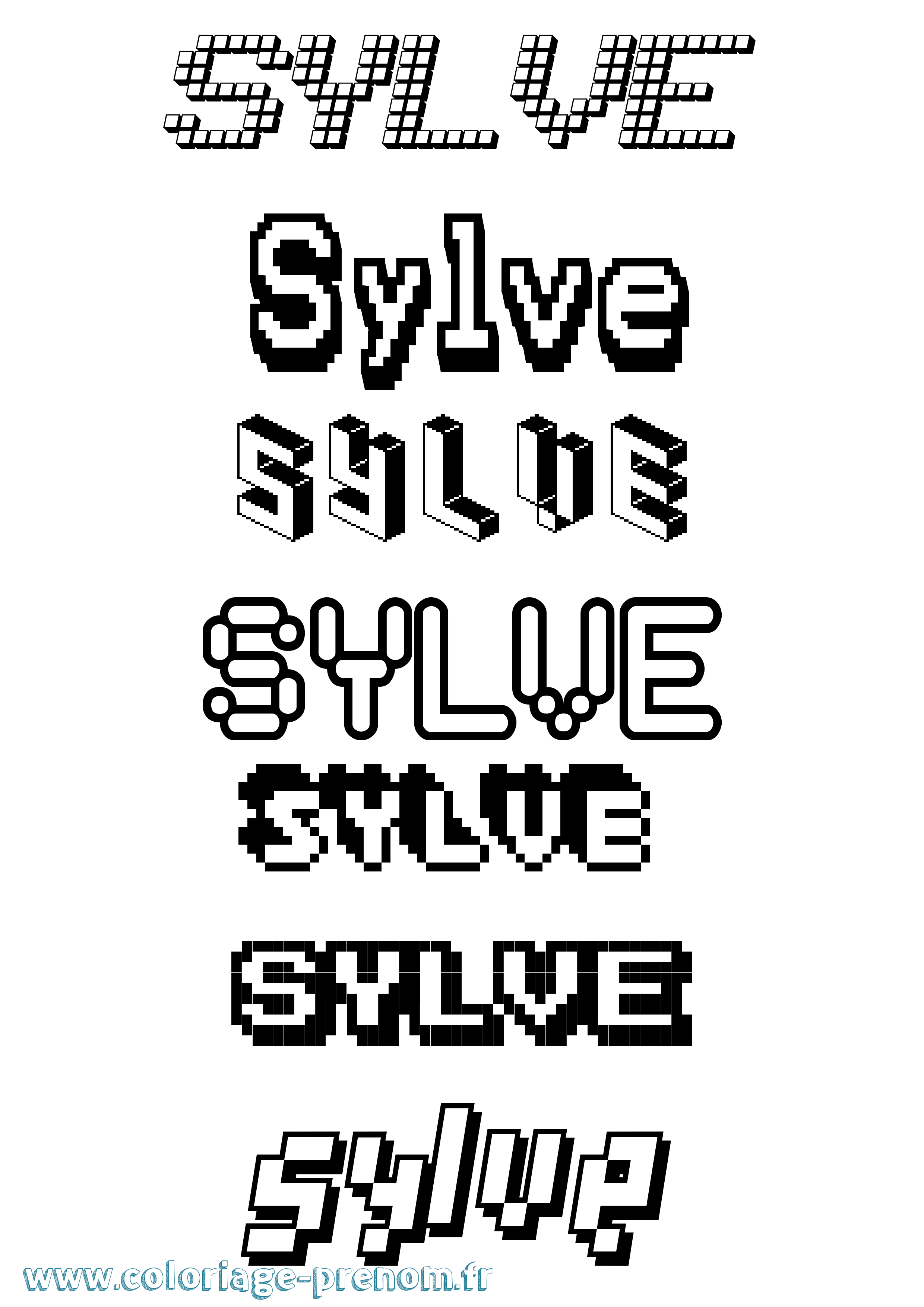 Coloriage Sylve Pixel Coloriage prénom Sylve Pixel