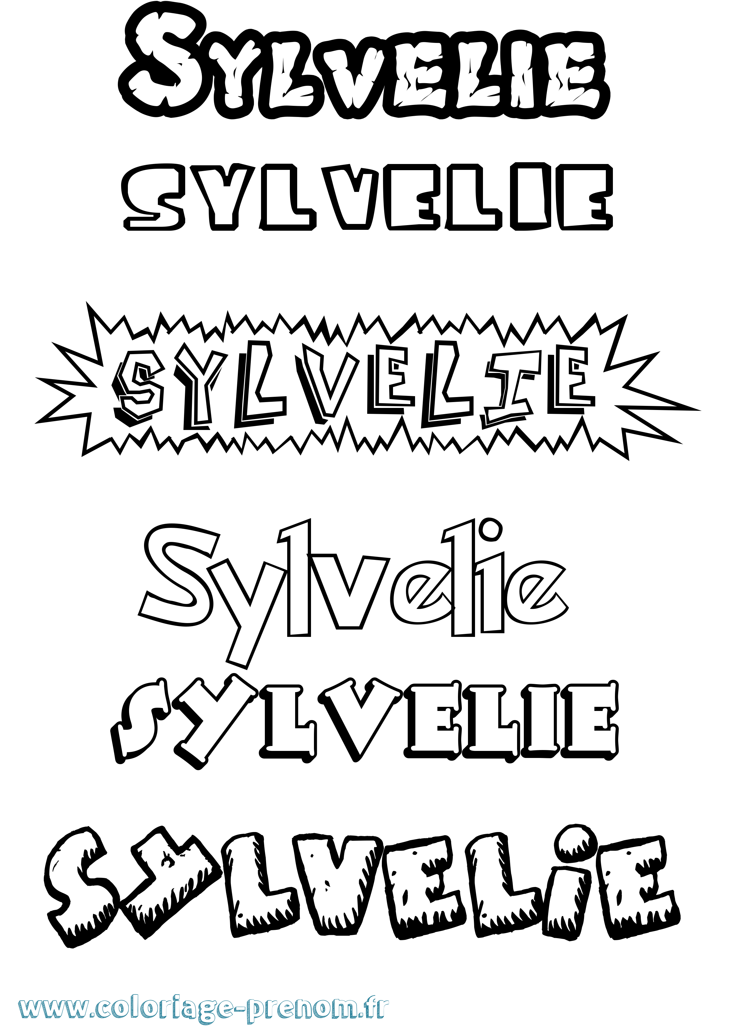 Coloriage Sylvelie Dessin Animé Coloriage prénom Sylvelie Dessin Animé