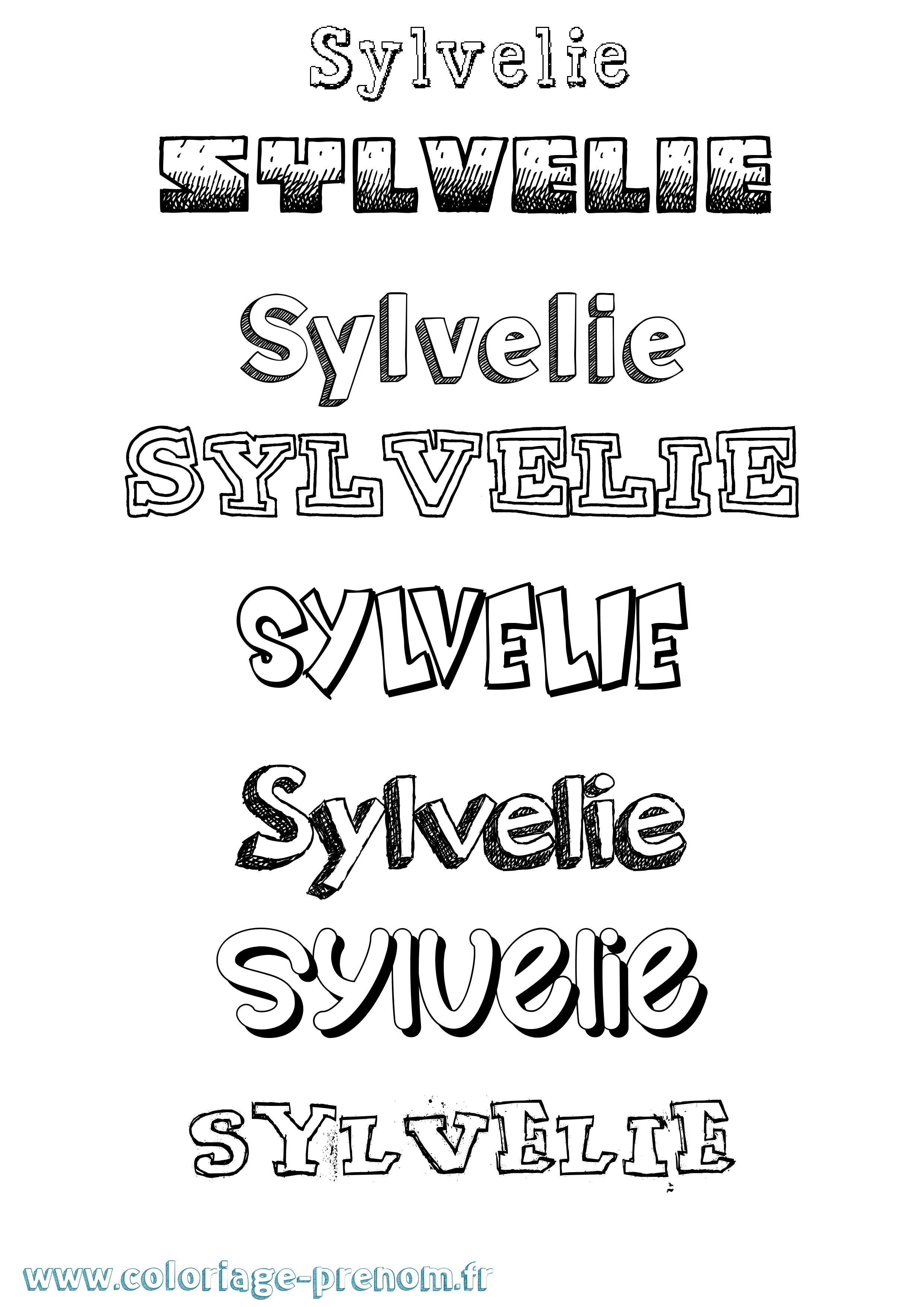 Coloriage Sylvelie Dessiné Coloriage prénom Sylvelie Dessiné