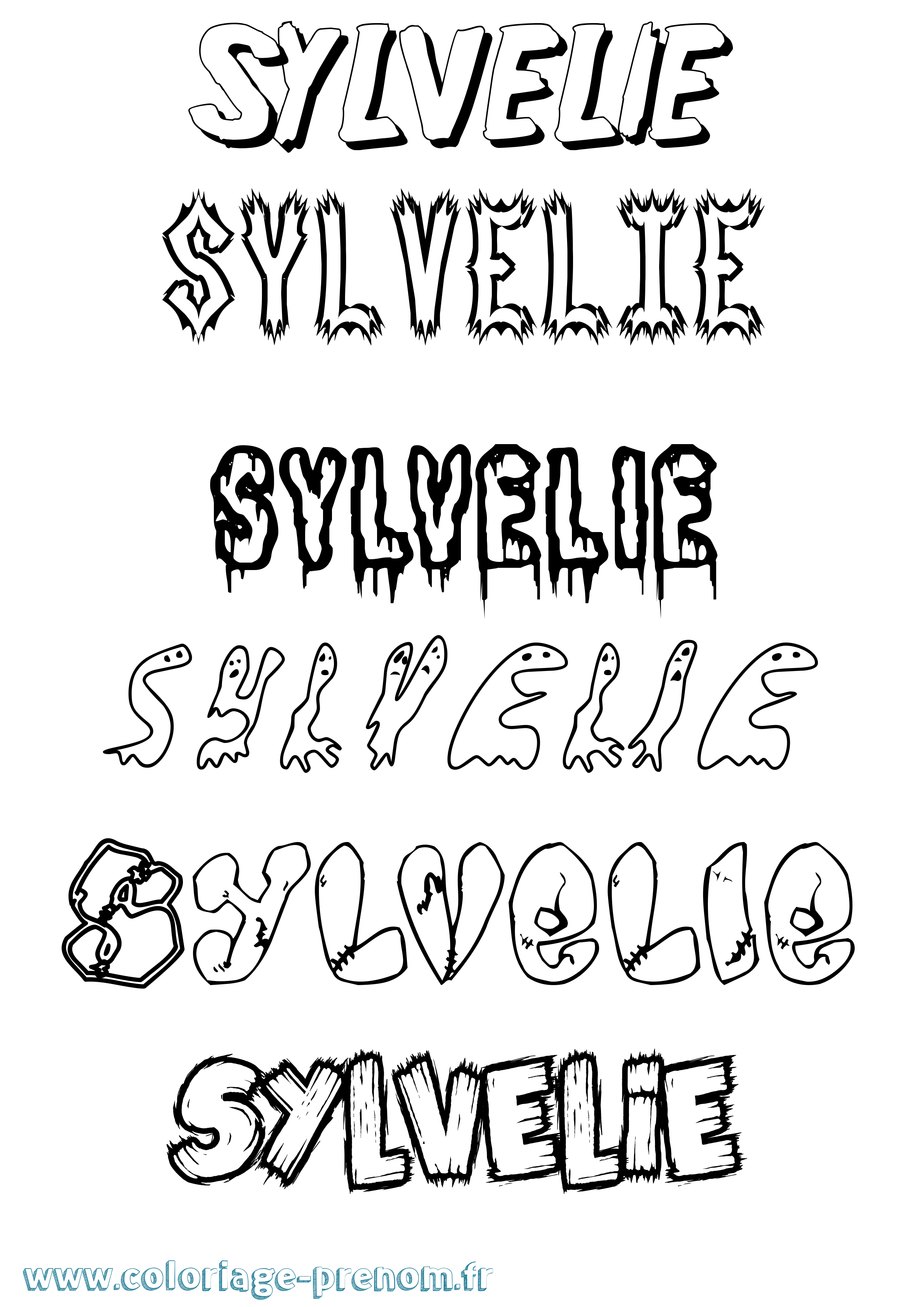 Coloriage Sylvelie Frisson Coloriage prénom Sylvelie Frisson