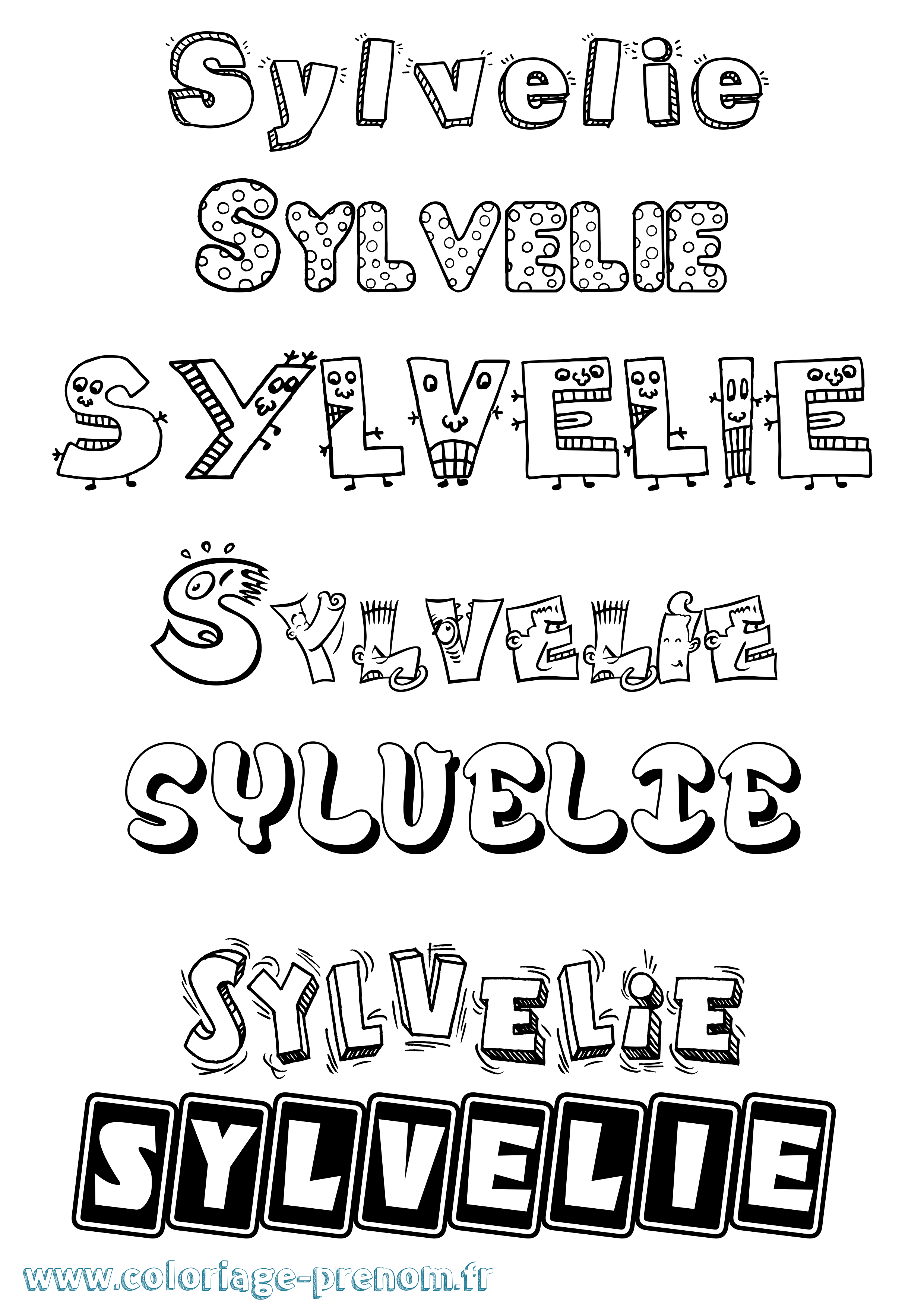 Coloriage Sylvelie Fun Coloriage prénom Sylvelie Fun