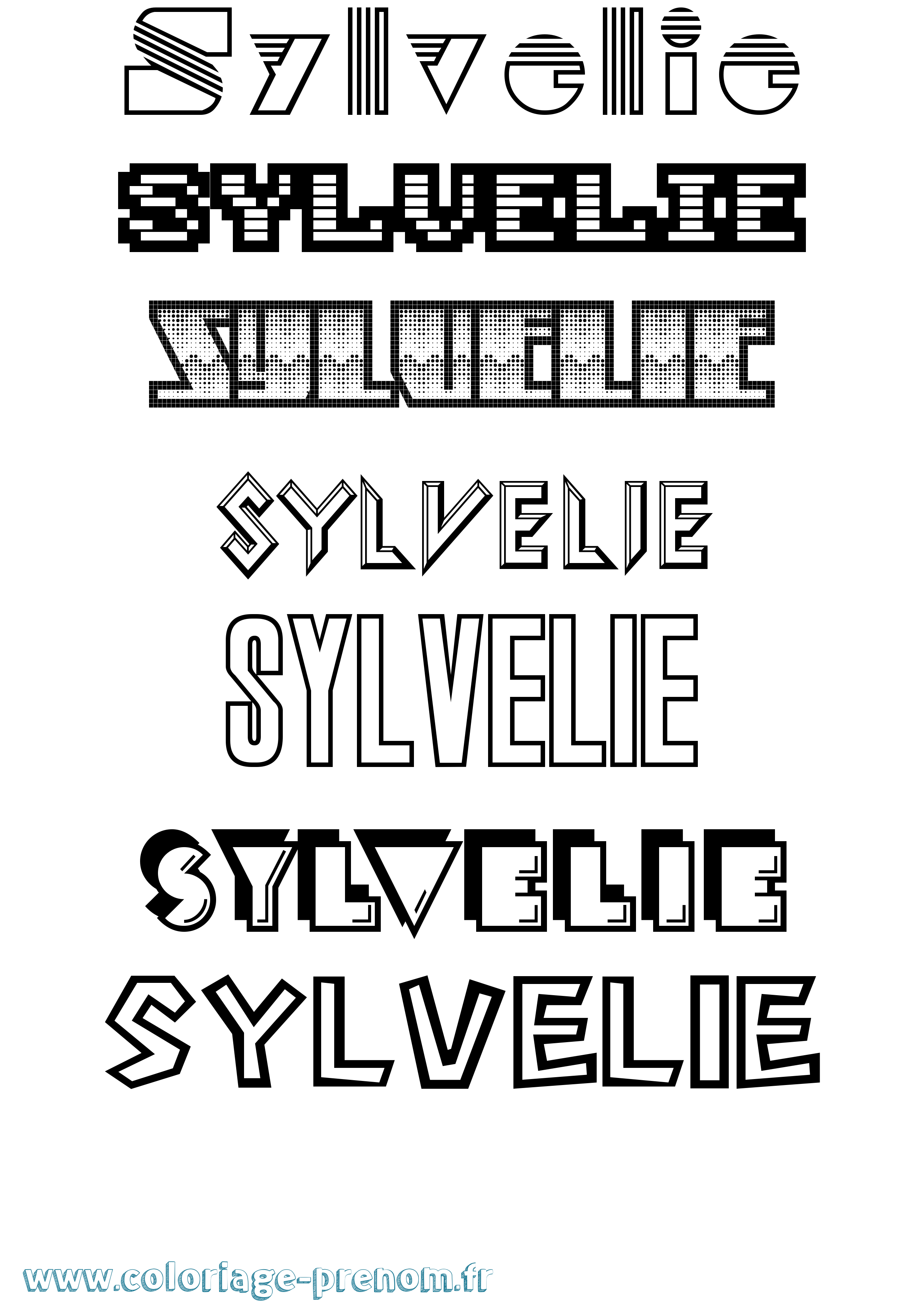 Coloriage Sylvelie Jeux Vidéos Coloriage prénom Sylvelie Jeux Vidéos