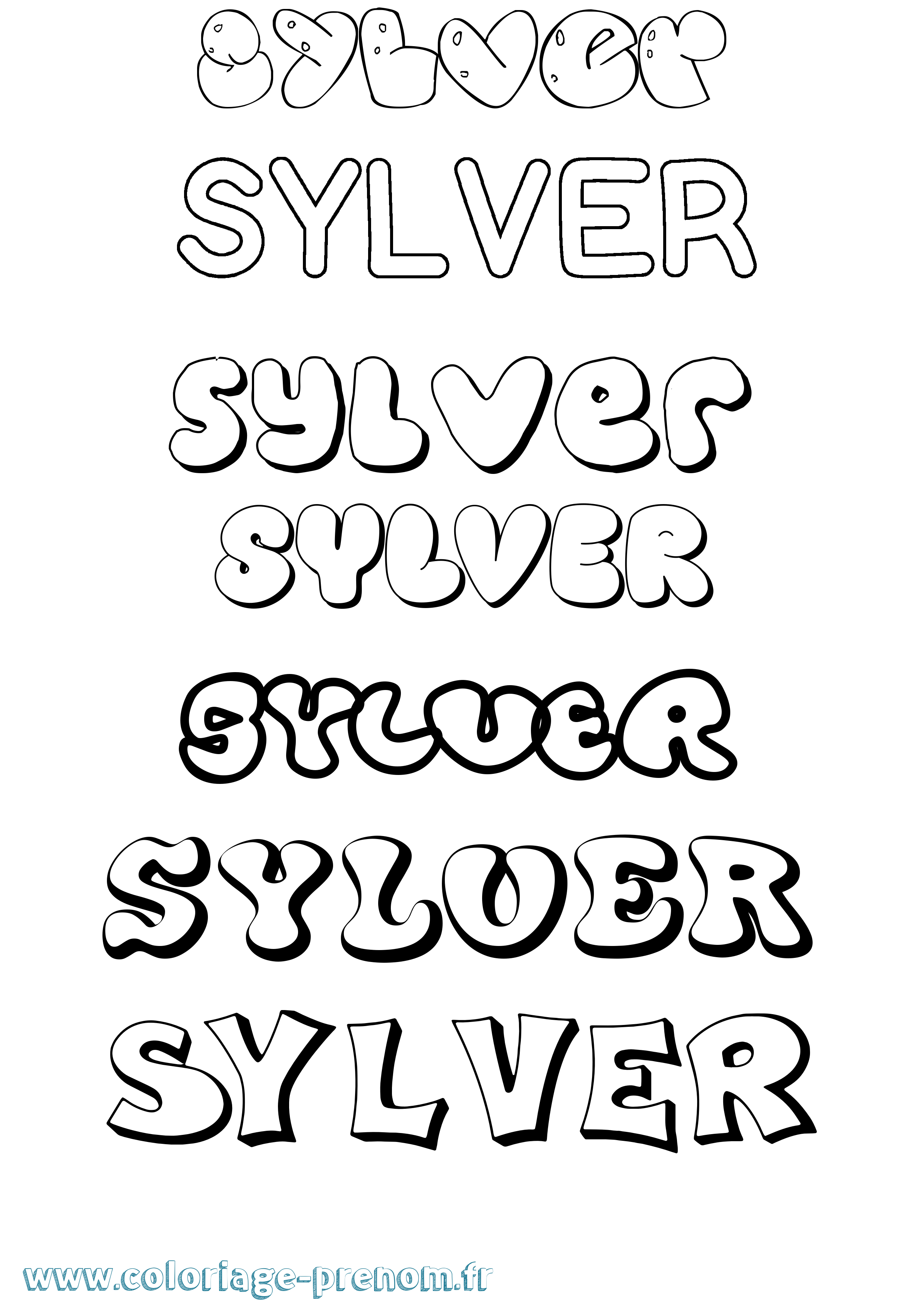 Coloriage Sylver Bubble Coloriage prénom Sylver Bubble