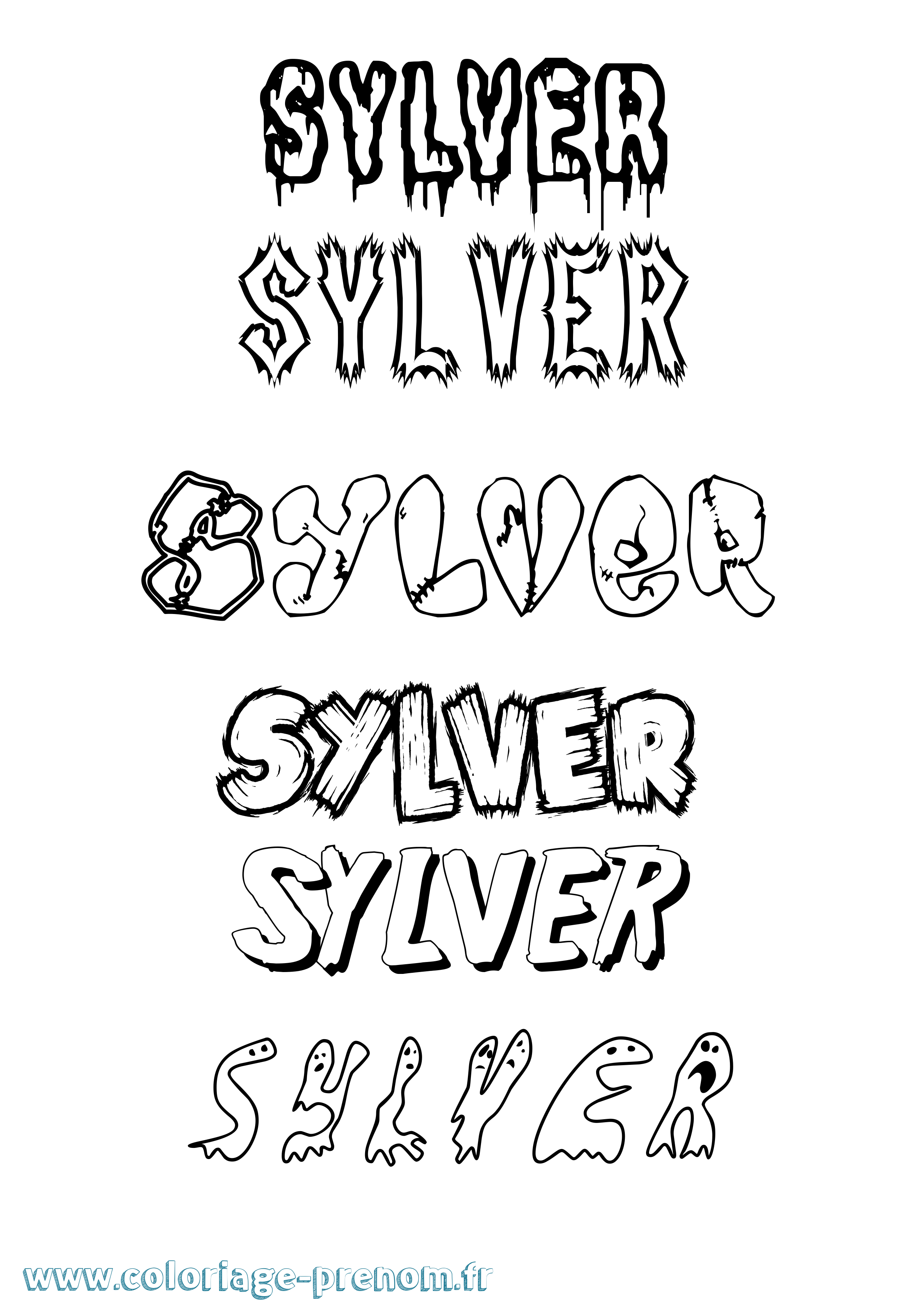 Coloriage Sylver Frisson Coloriage prénom Sylver Frisson