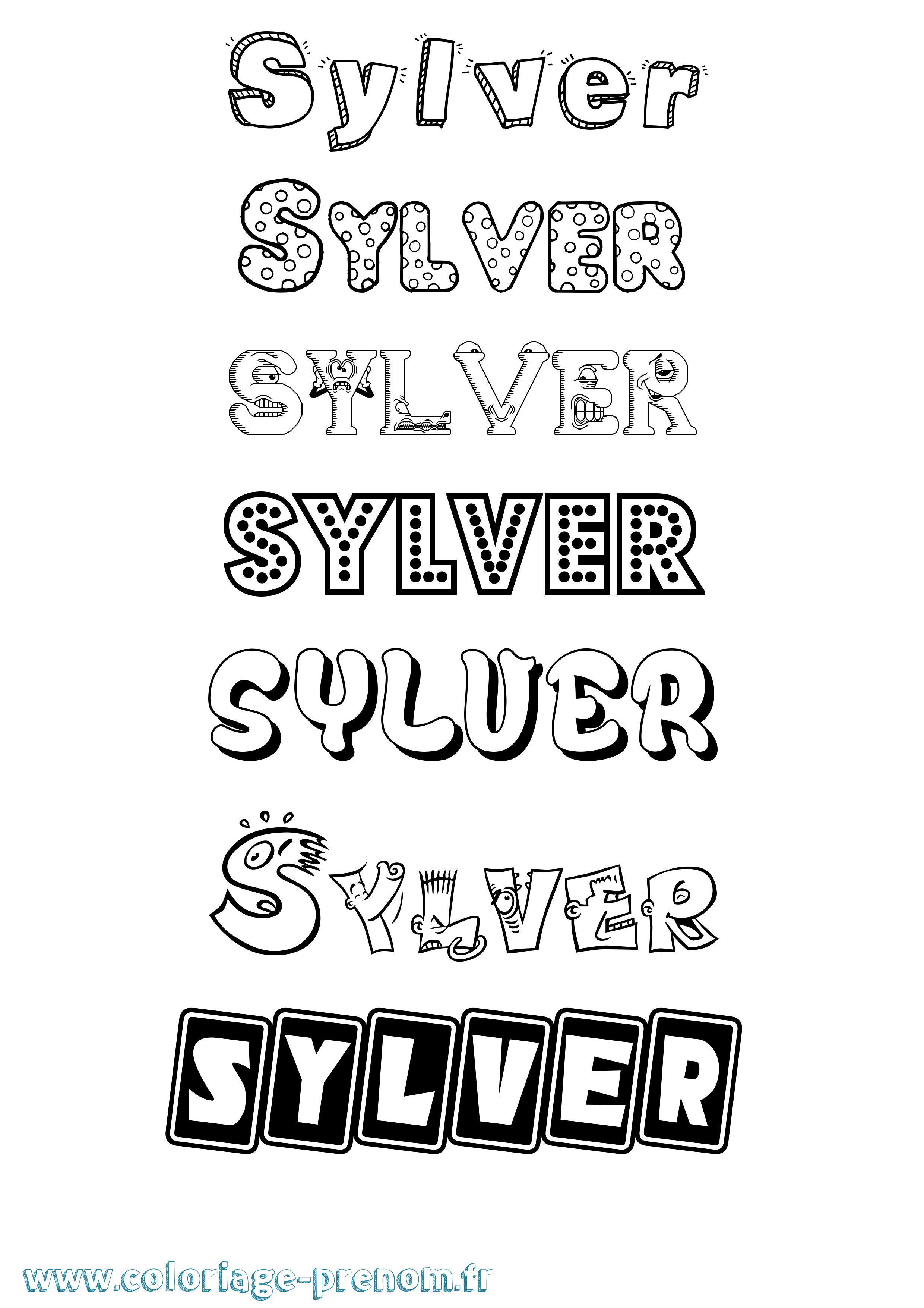 Coloriage Sylver Fun Coloriage prénom Sylver Fun
