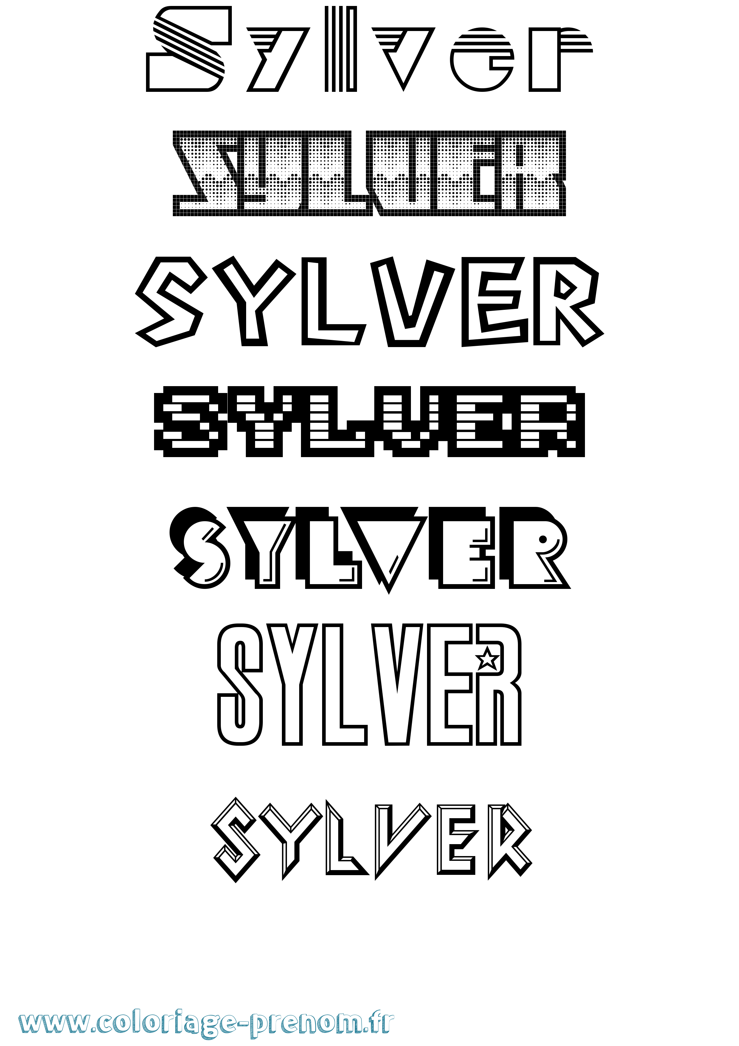 Coloriage Sylver Jeux Vidéos Coloriage prénom Sylver Jeux Vidéos