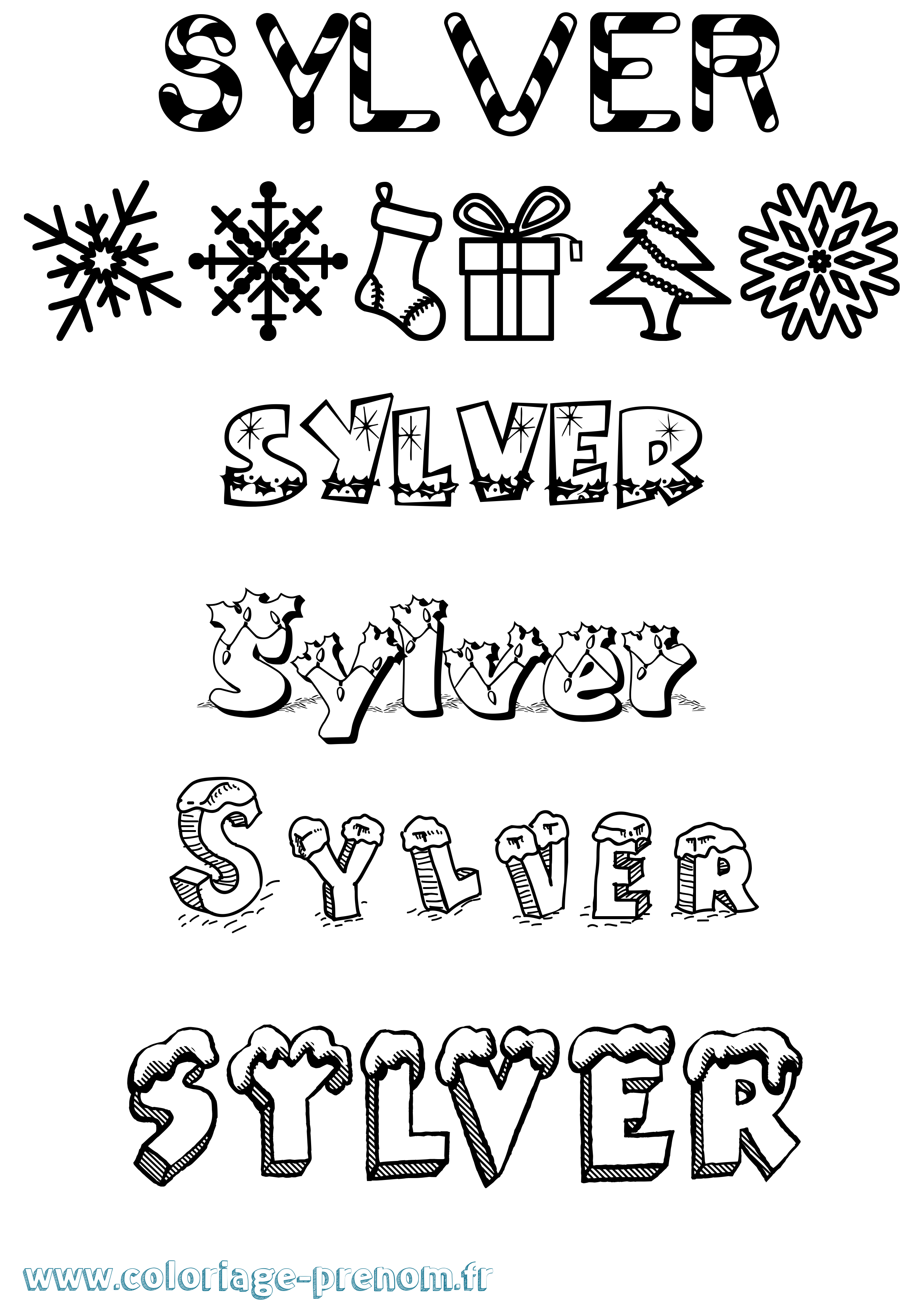 Coloriage Sylver Noël Coloriage prénom Sylver Noël