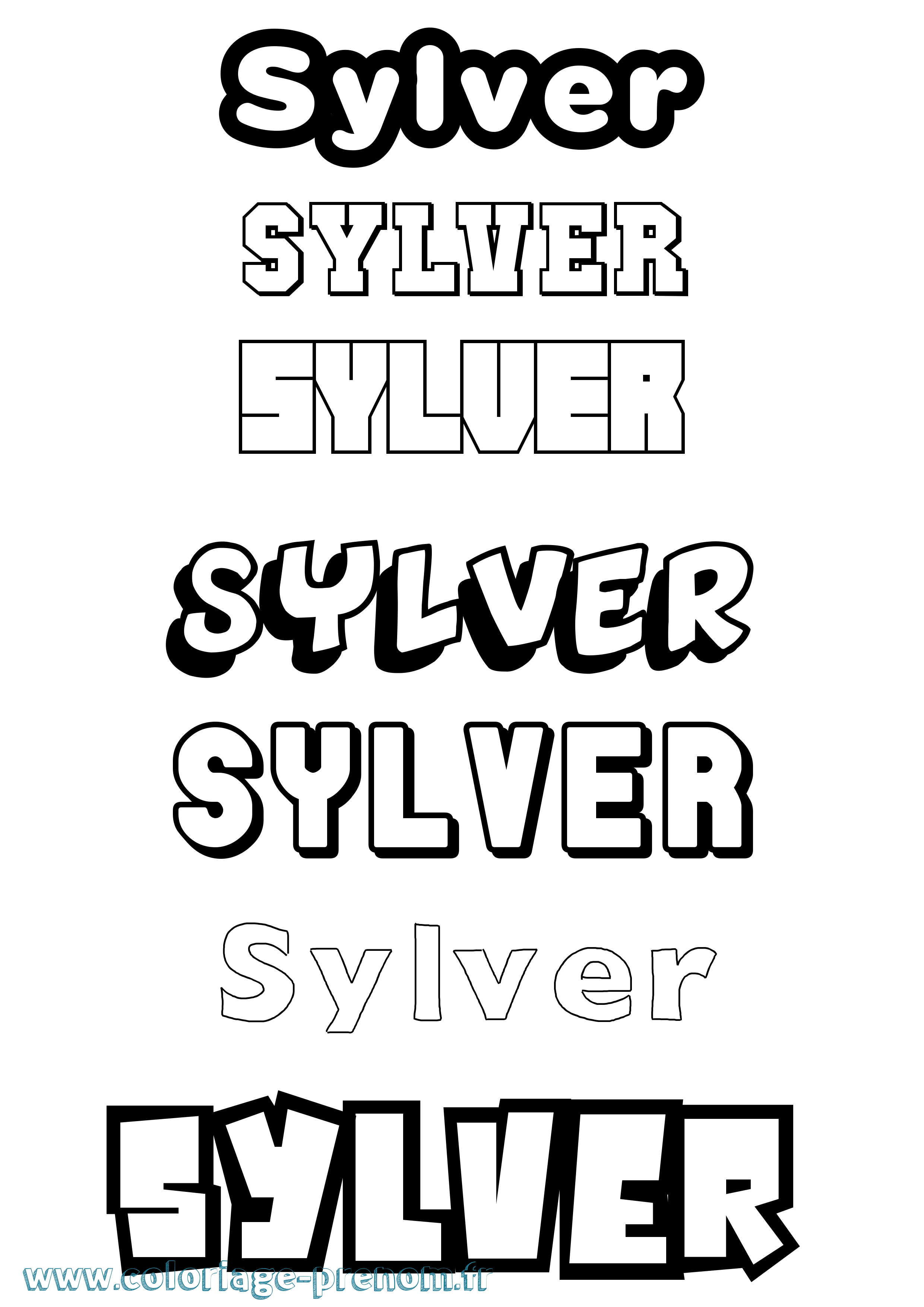 Coloriage Sylver Simple Coloriage prénom Sylver Simple