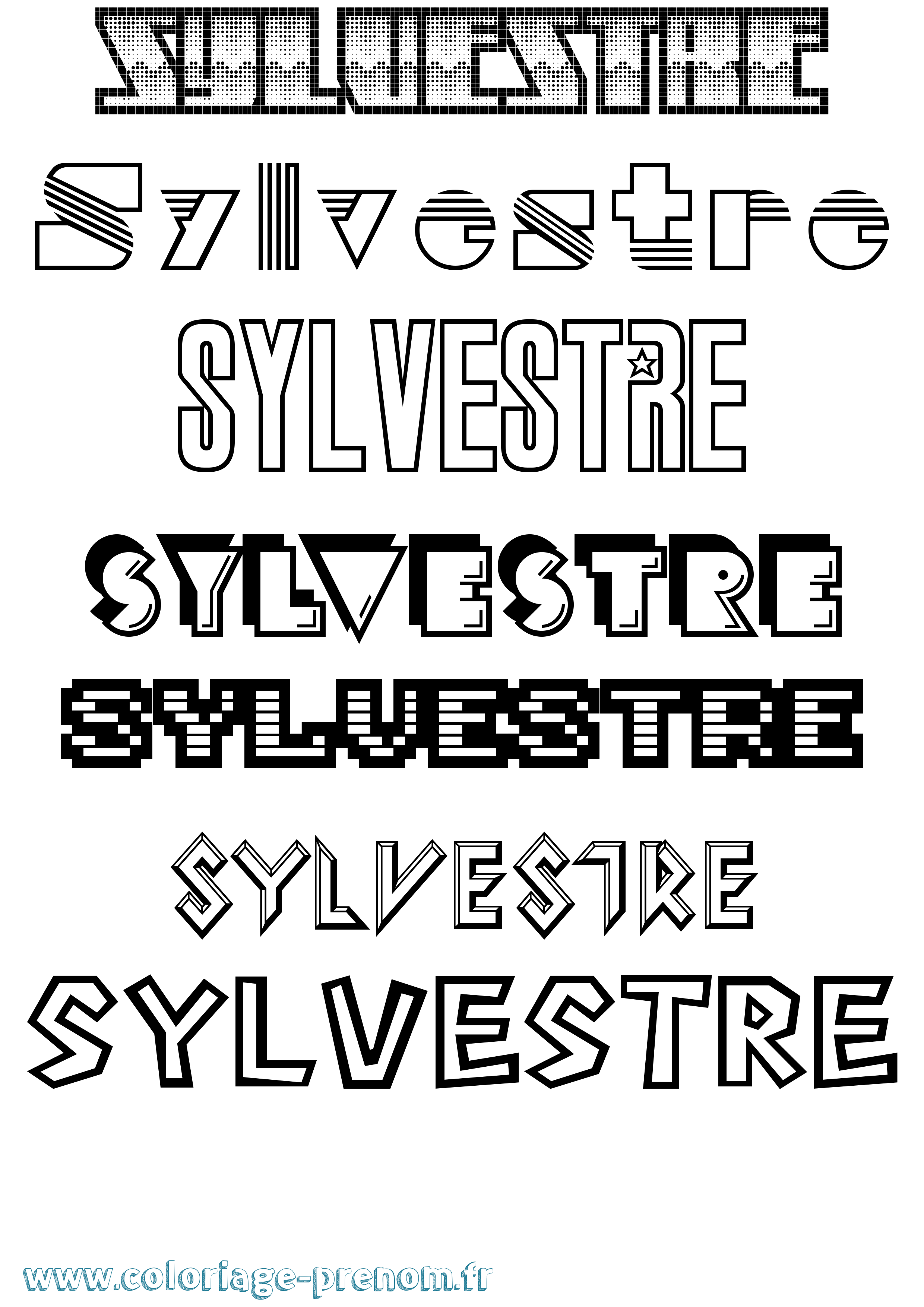 Coloriage Sylvestre Jeux Vidéos Coloriage prénom Sylvestre Jeux Vidéos