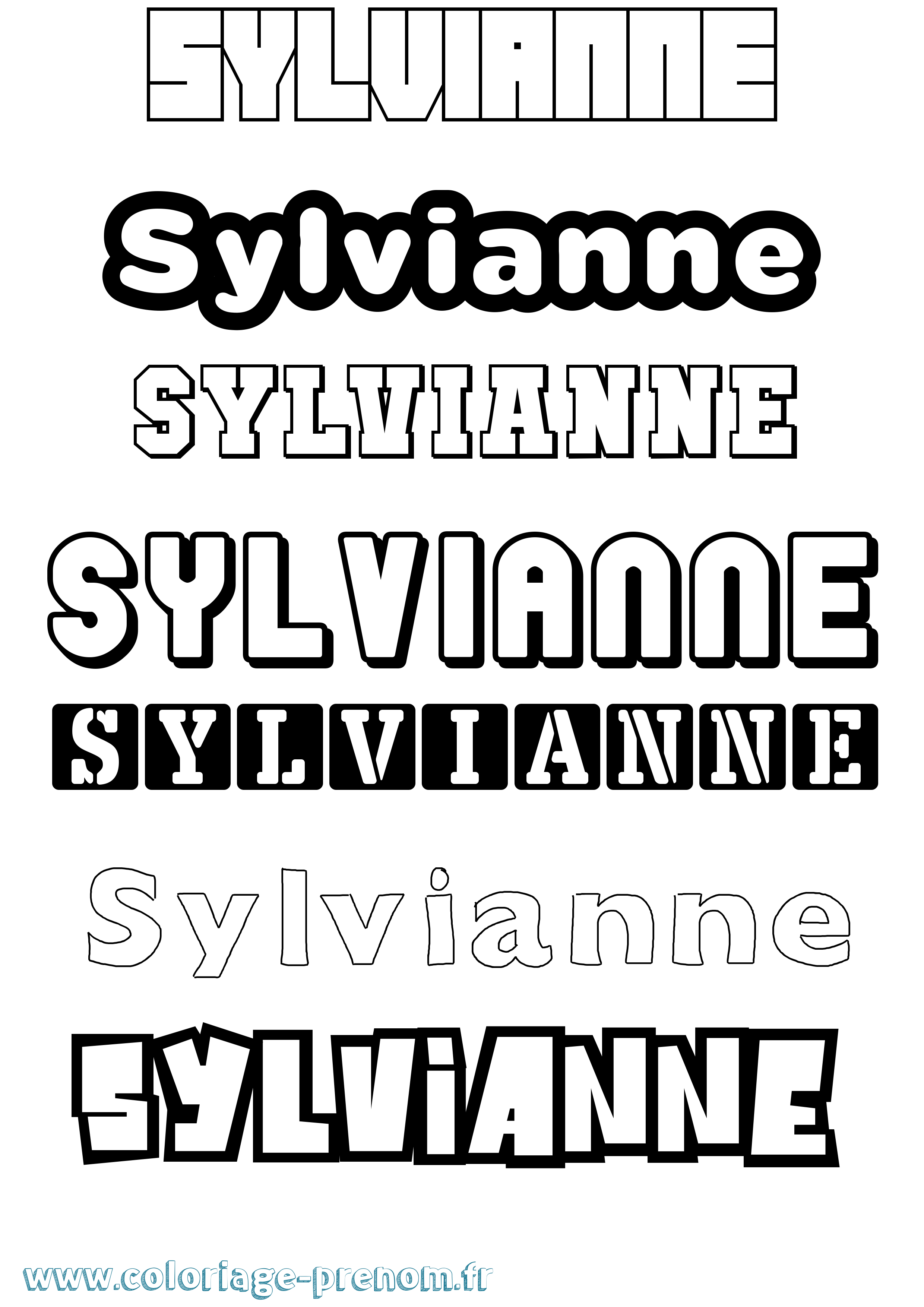 Coloriage Sylvianne Simple Coloriage prénom Sylvianne Simple