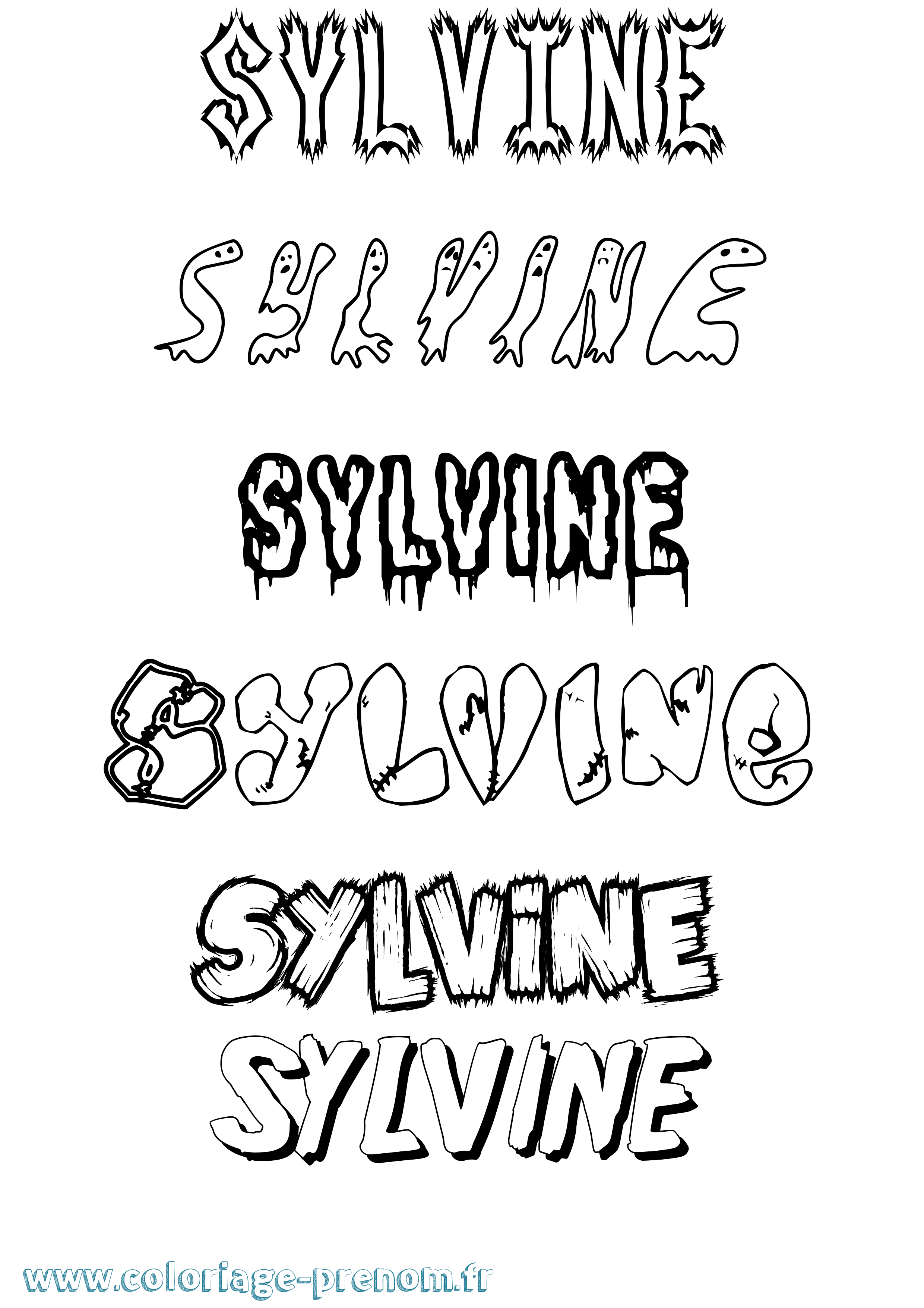 Coloriage Sylvine Frisson Coloriage prénom Sylvine Frisson