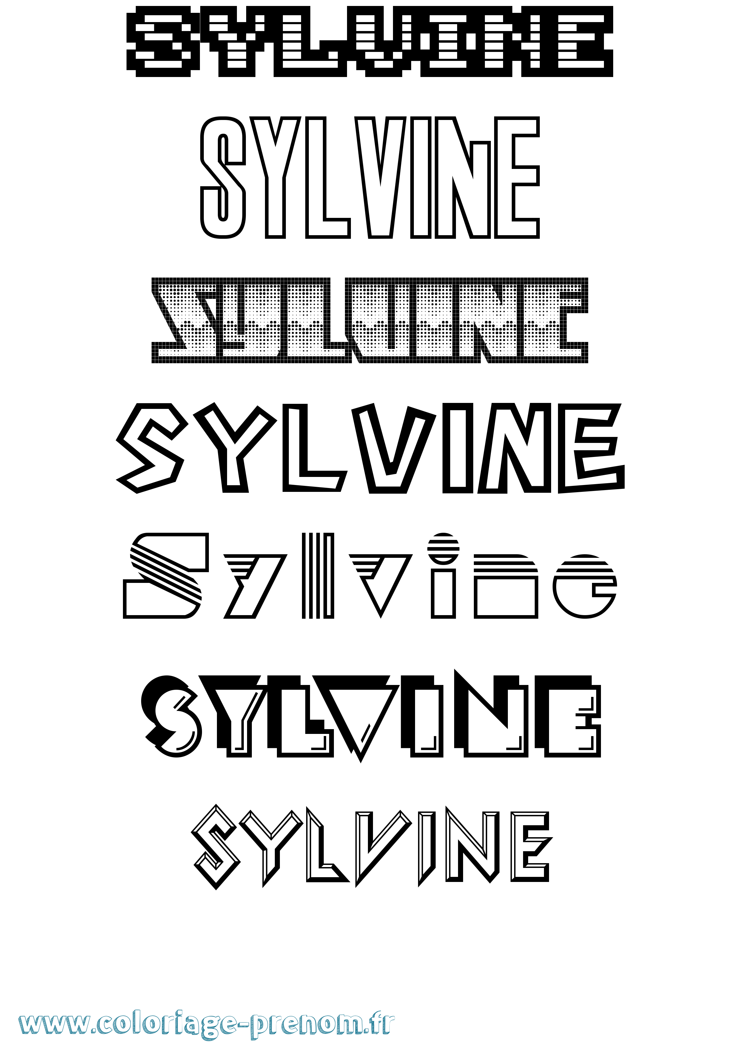 Coloriage Sylvine Jeux Vidéos Coloriage prénom Sylvine Jeux Vidéos