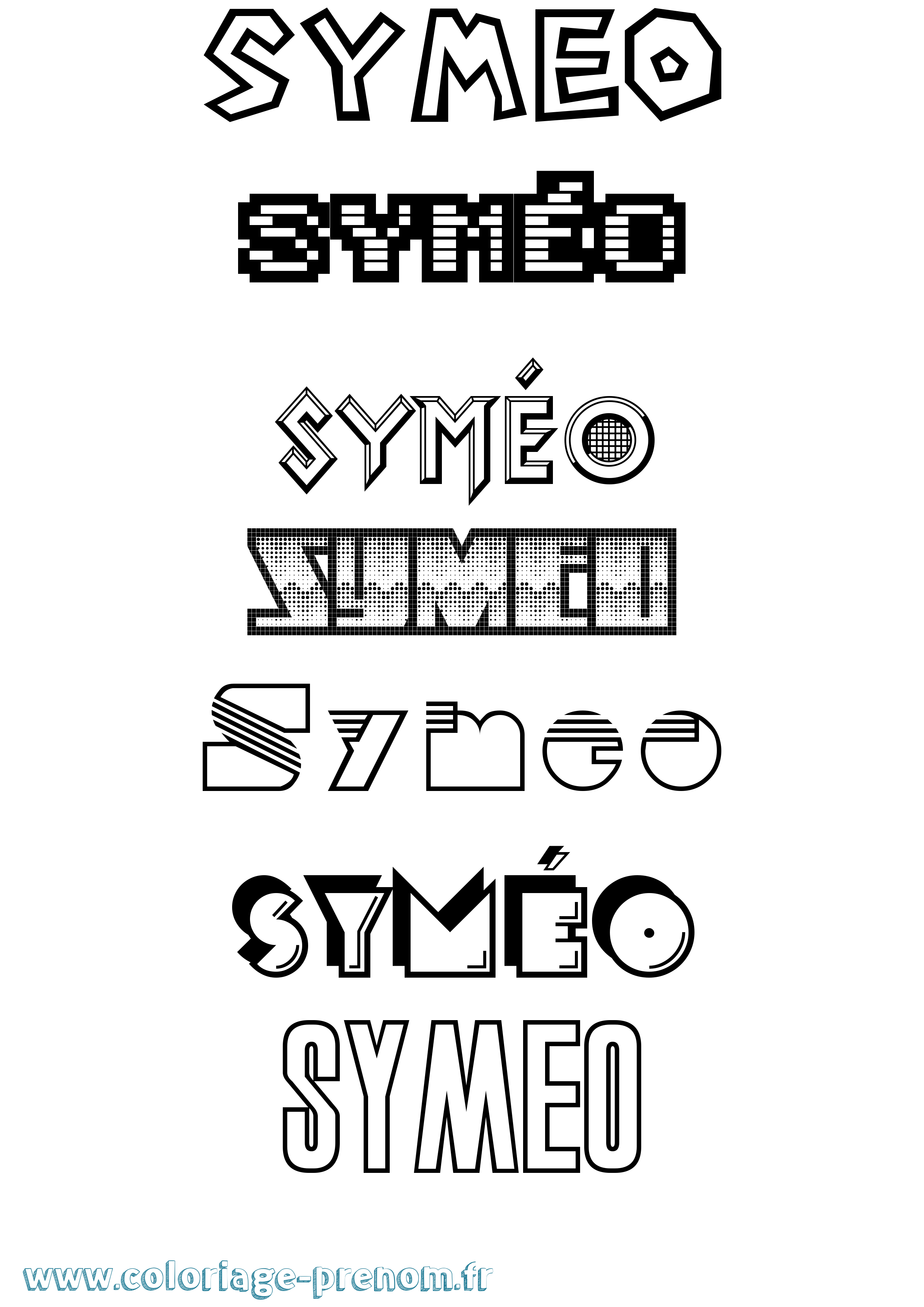 Coloriage Syméo Jeux Vidéos Coloriage prénom Syméo Jeux Vidéos
