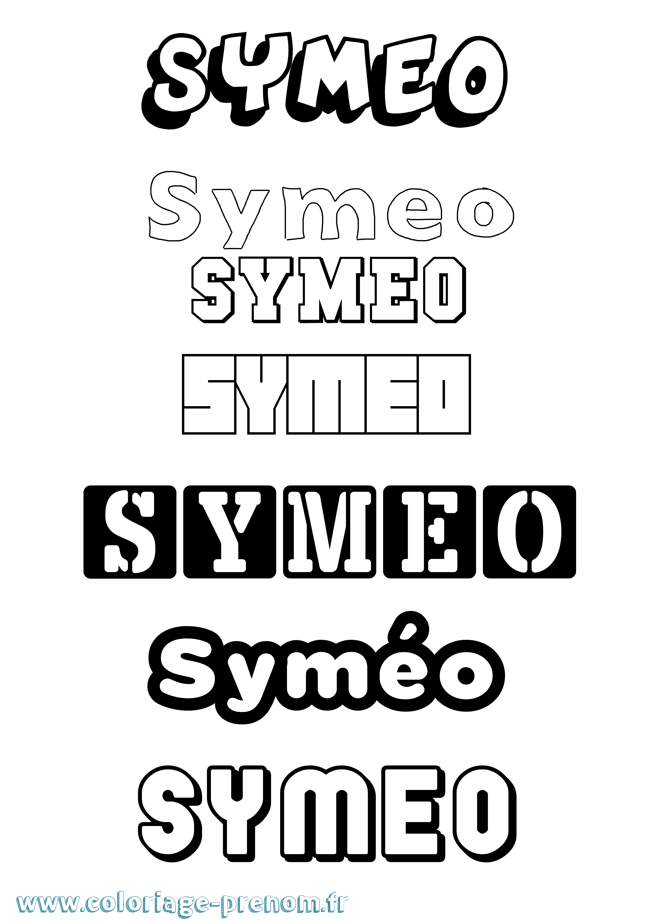 Coloriage Syméo Simple Coloriage prénom Syméo Simple