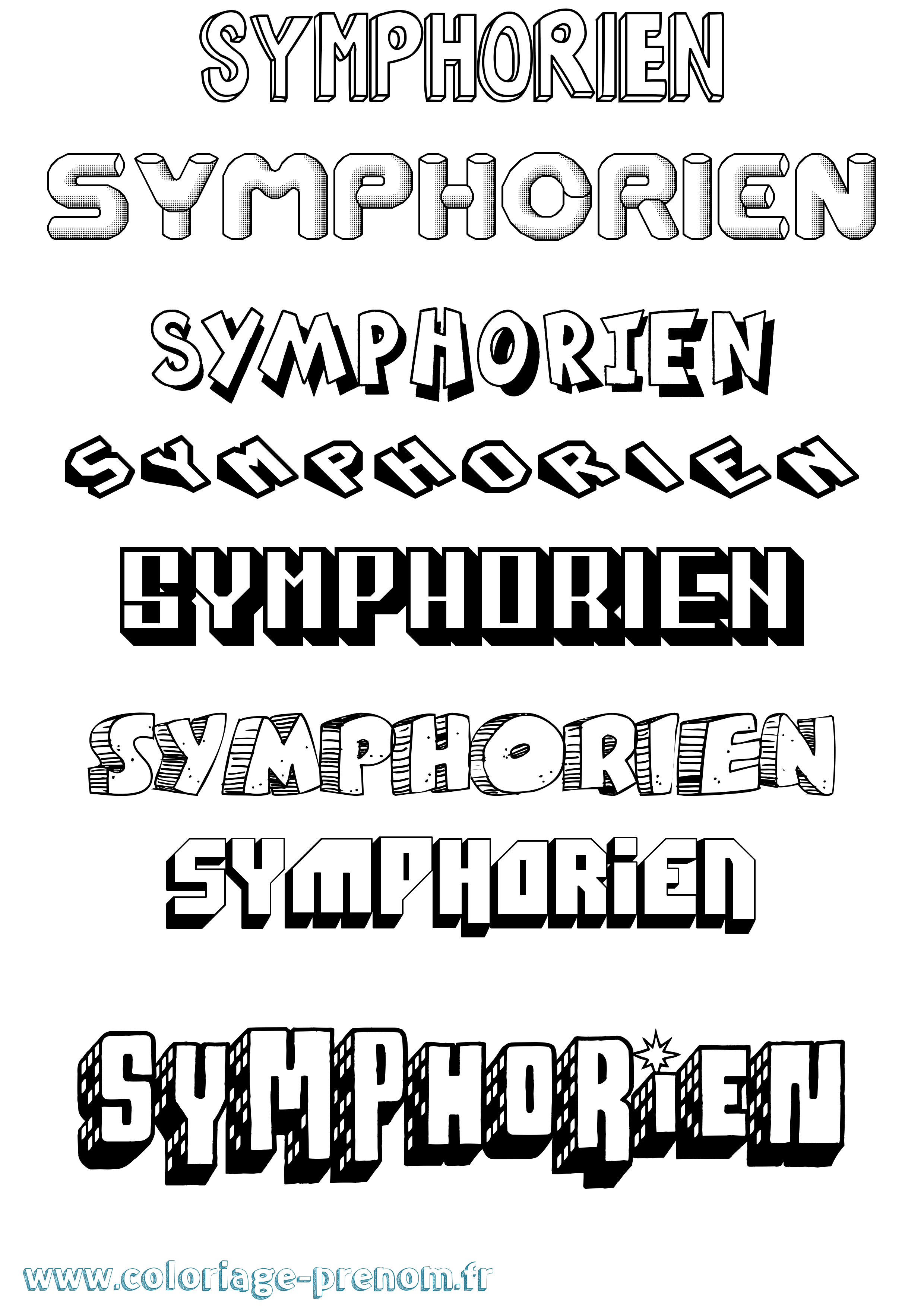 Coloriage Symphorien Effet 3D Coloriage prénom Symphorien Effet 3D