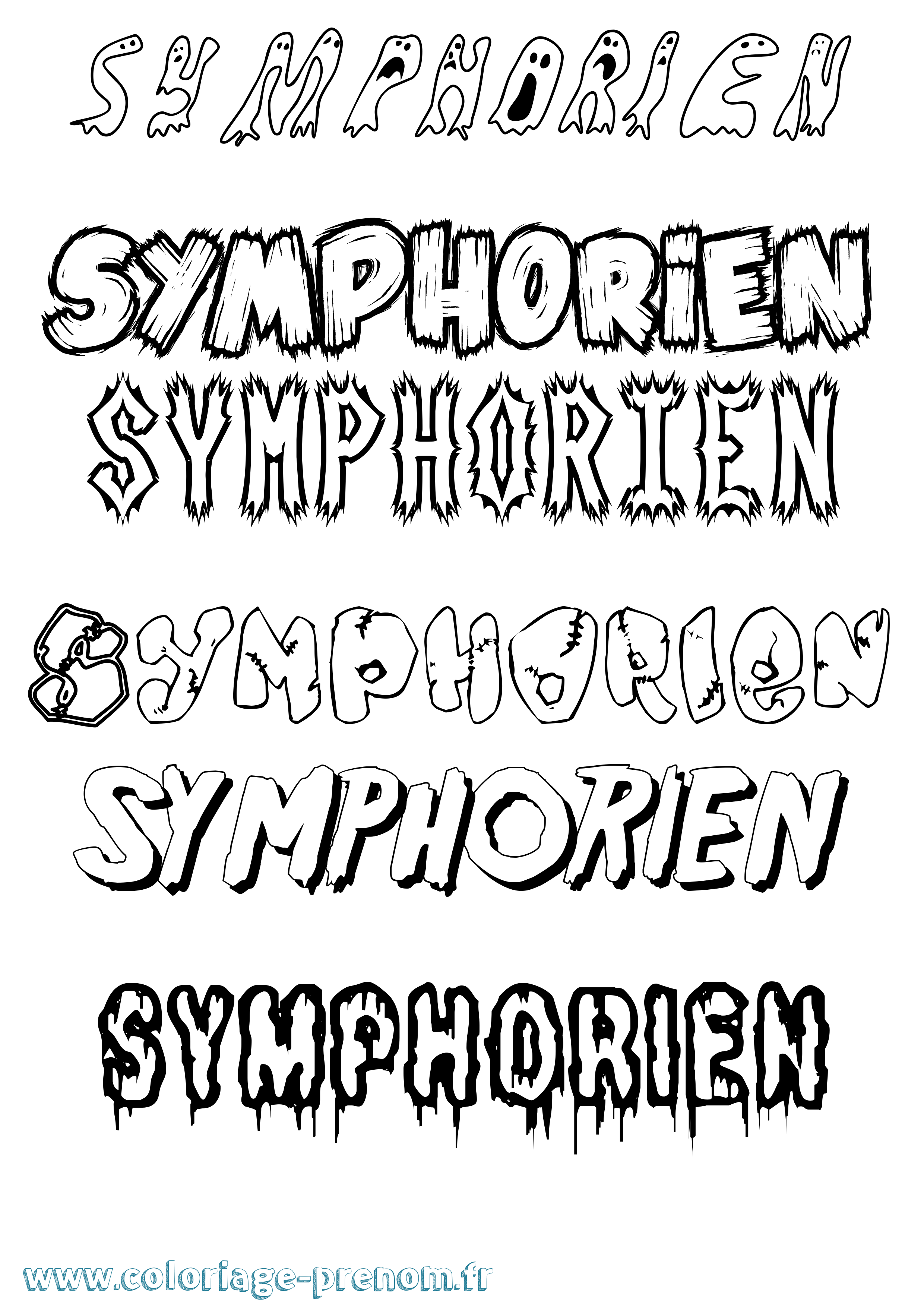 Coloriage Symphorien Frisson Coloriage prénom Symphorien Frisson